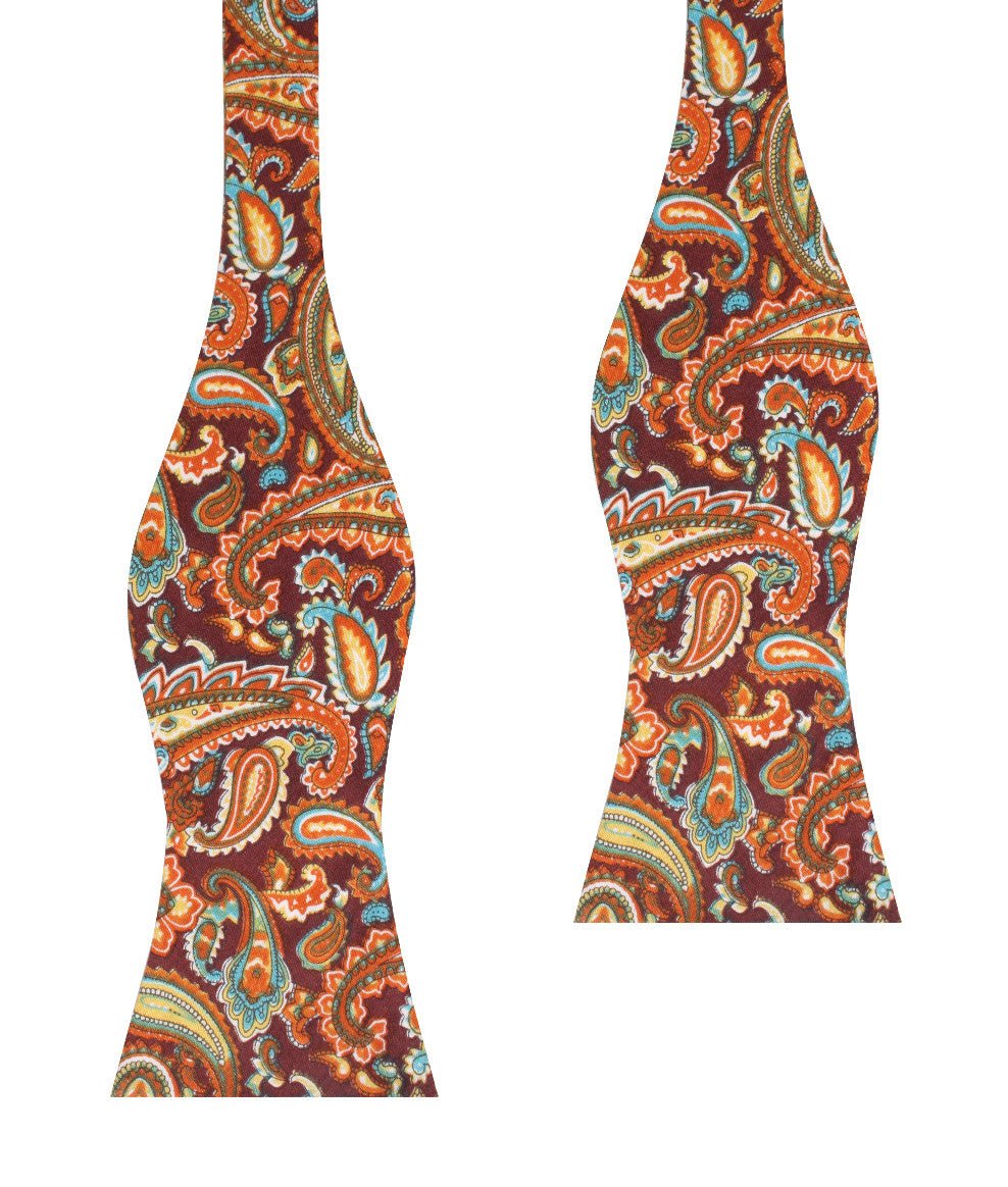 Baku Paisley Orange Self Bow Tie