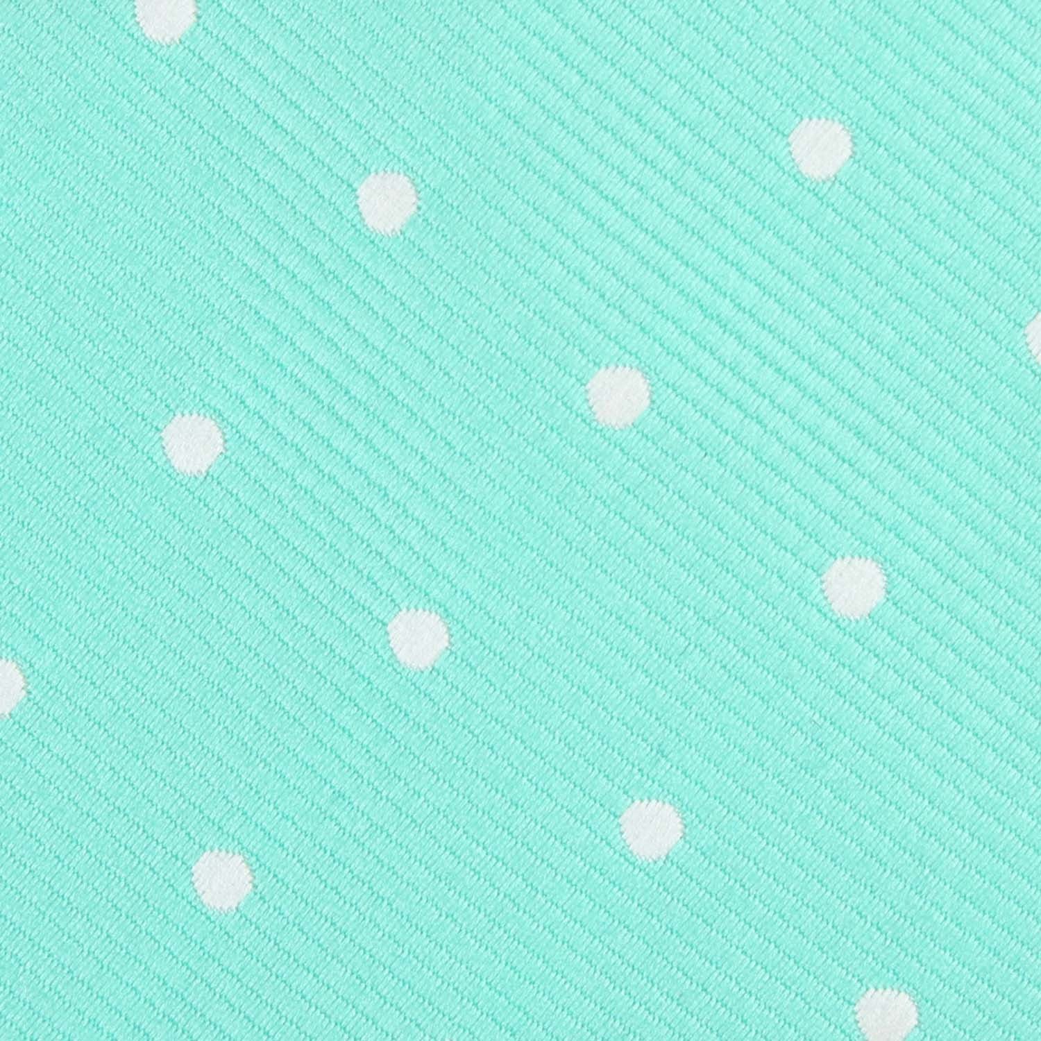 Seafoam Green with White Polka Dots Self Tie Bow Tie