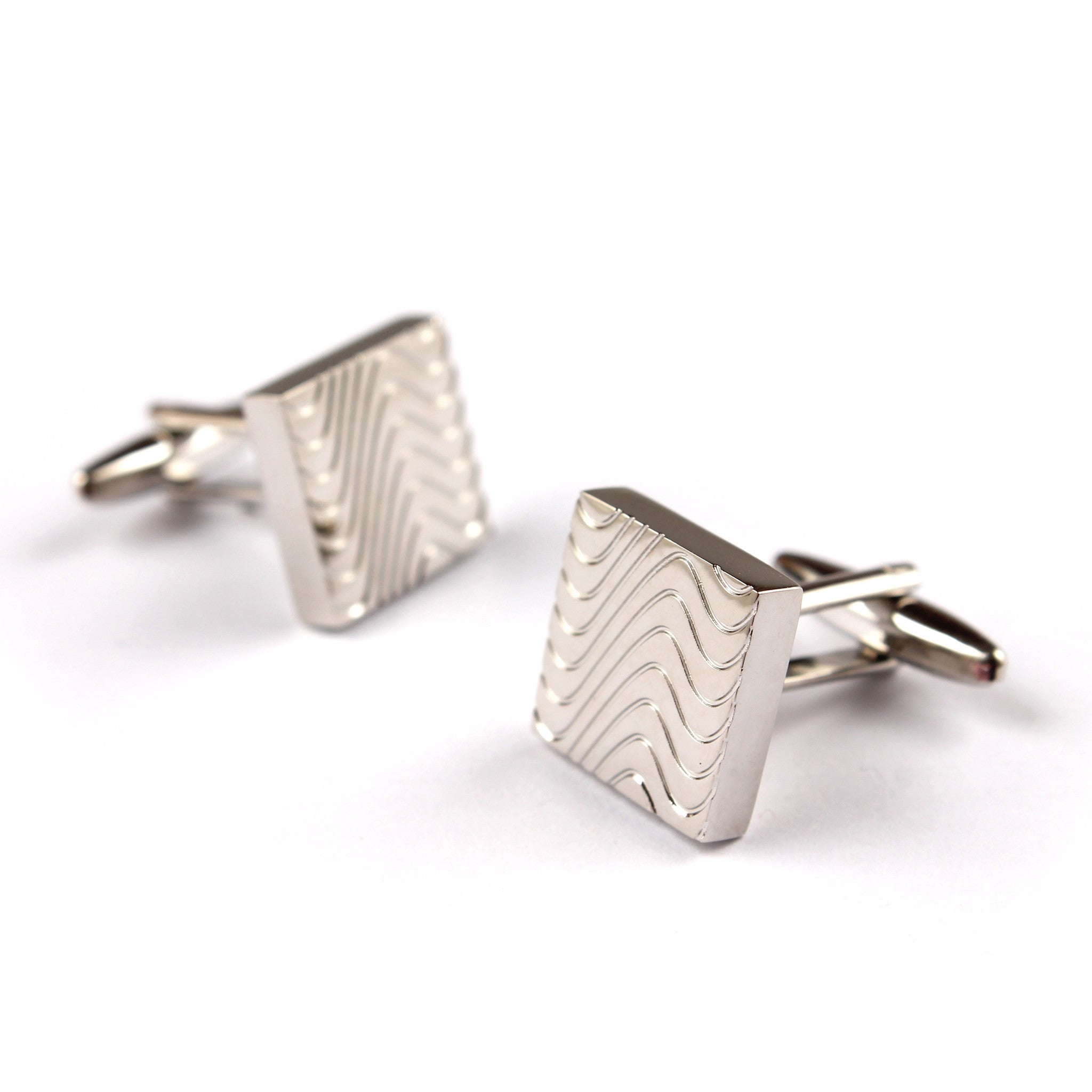 Silver Wave Cufflinks