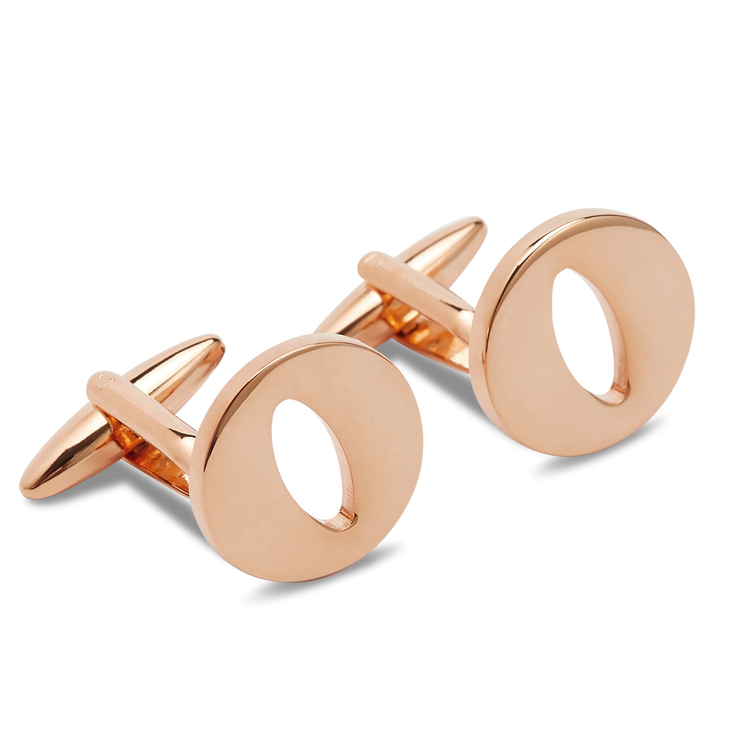 Rose Gold Letter O Cufflinks