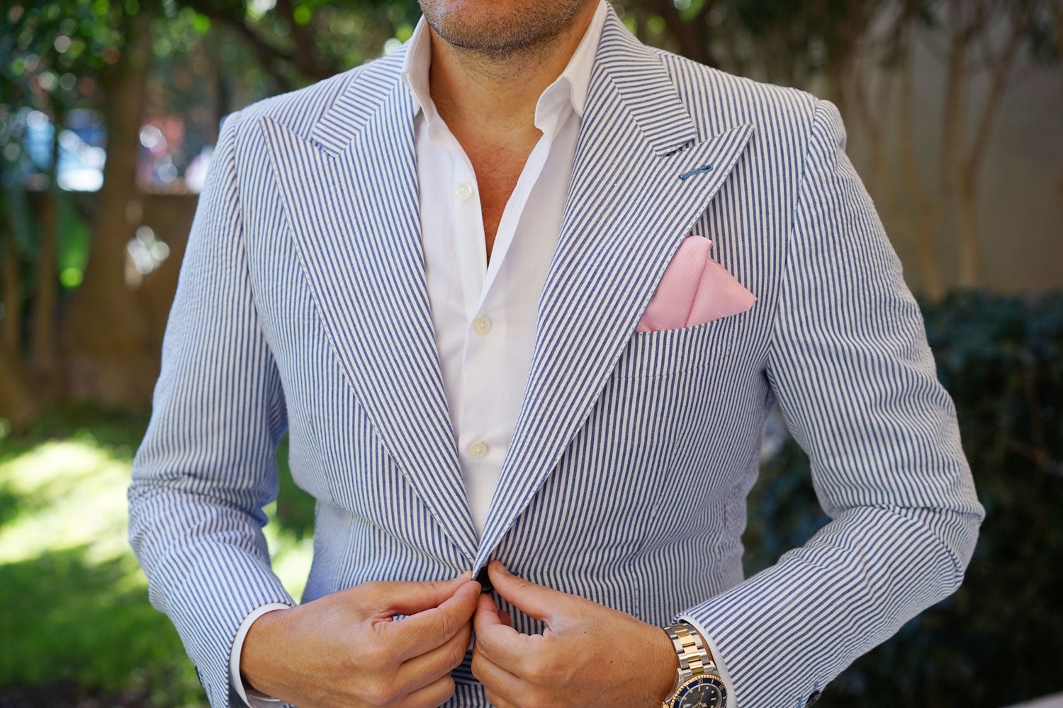 Tickled Pink Weave Pocket Square