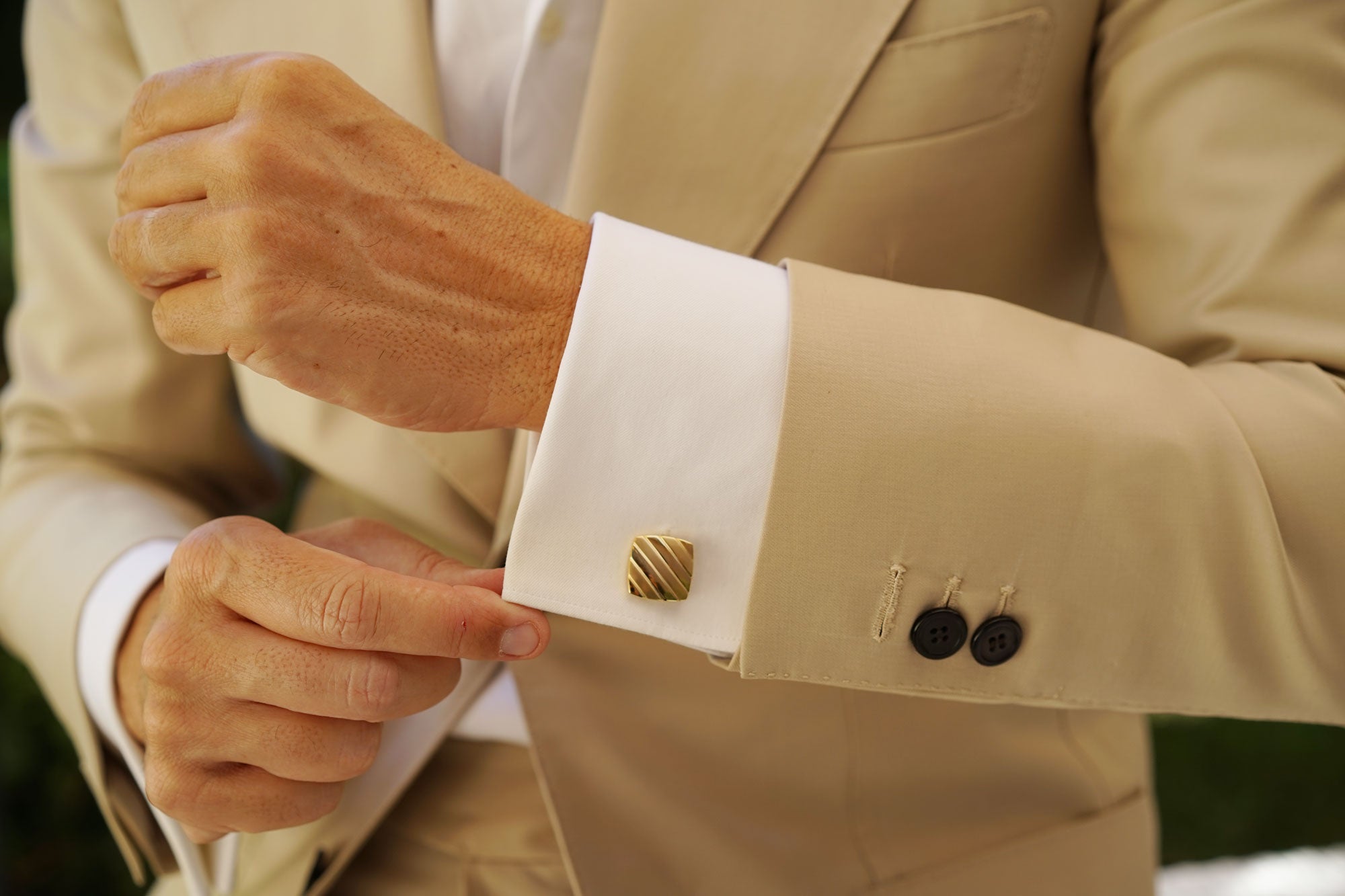 Great Khan Brushed Gold Cufflinks