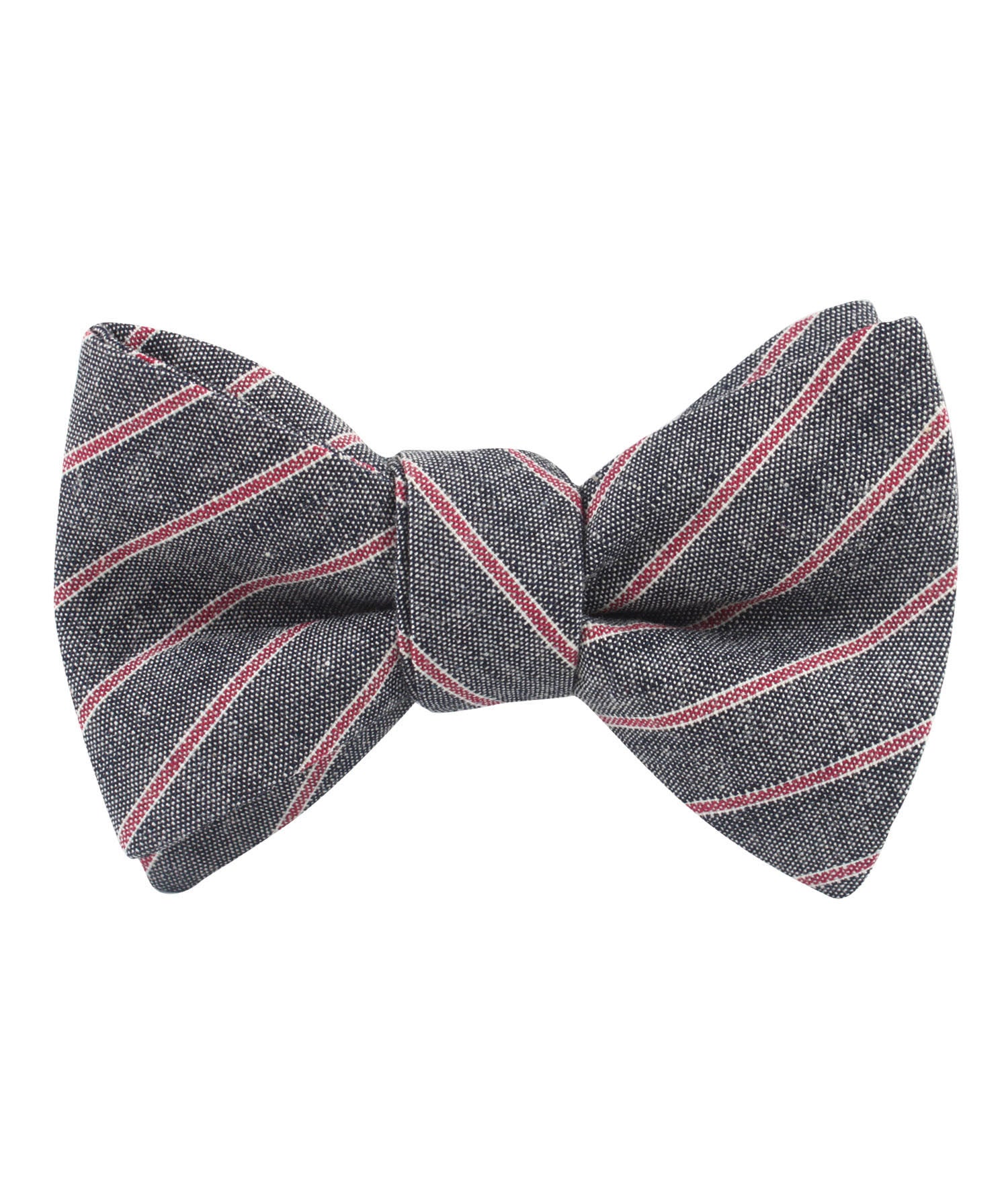 Cherry Red Pinstripe Self Bow Tie