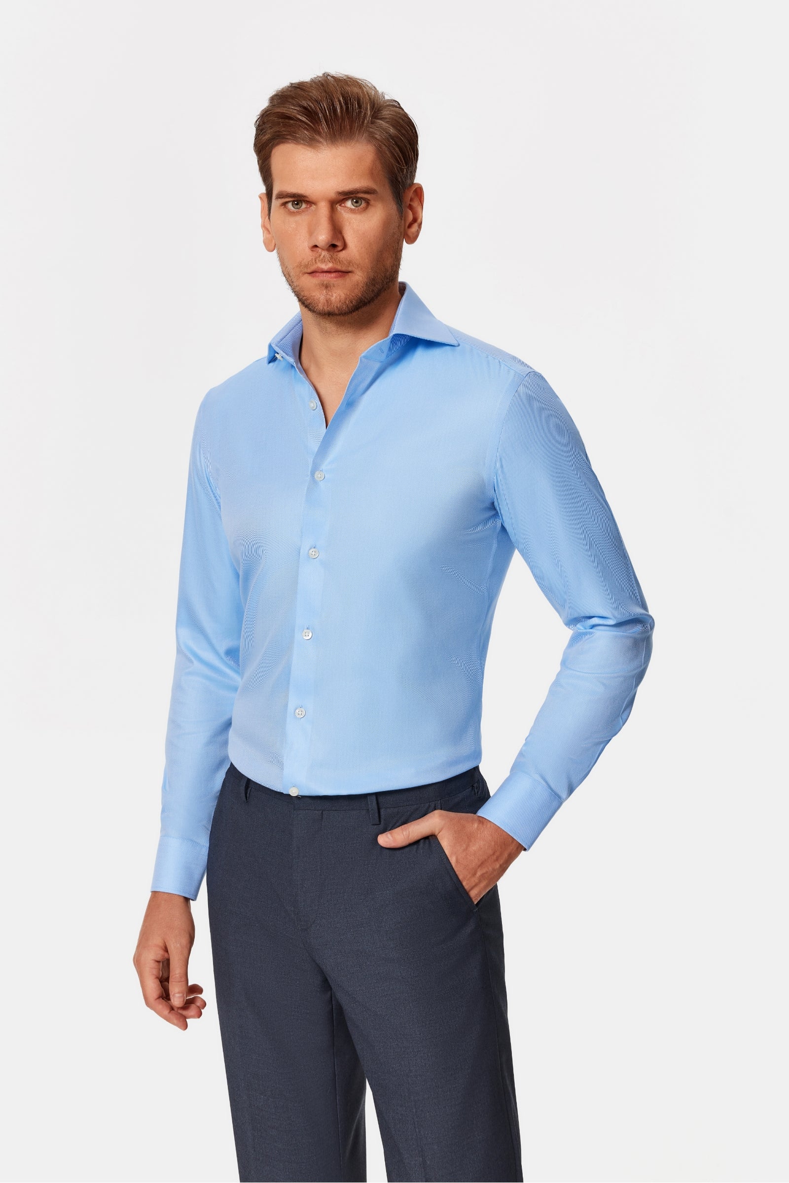 Mannheim Blue Stripe Lucious Non-Iron Shirt