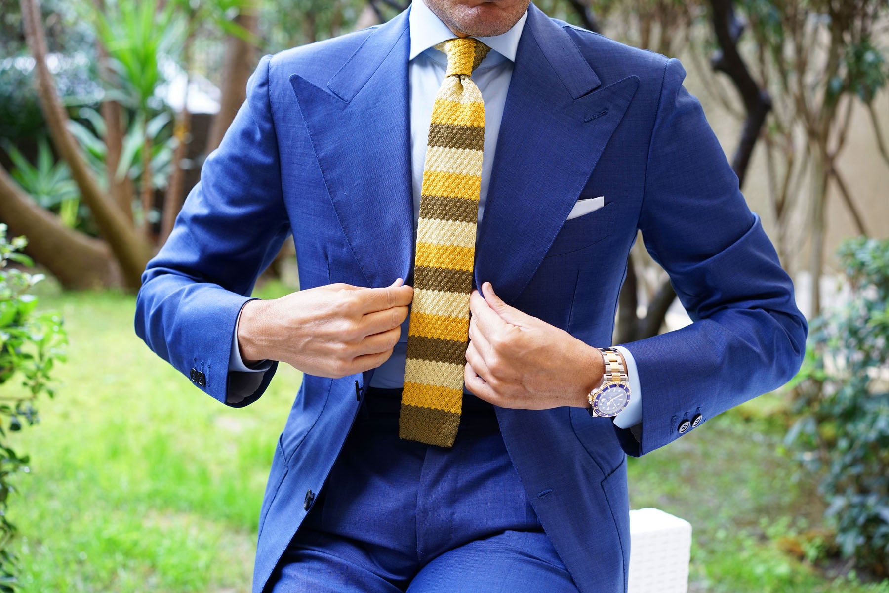 Three Shades of Yellow Knitted Tie