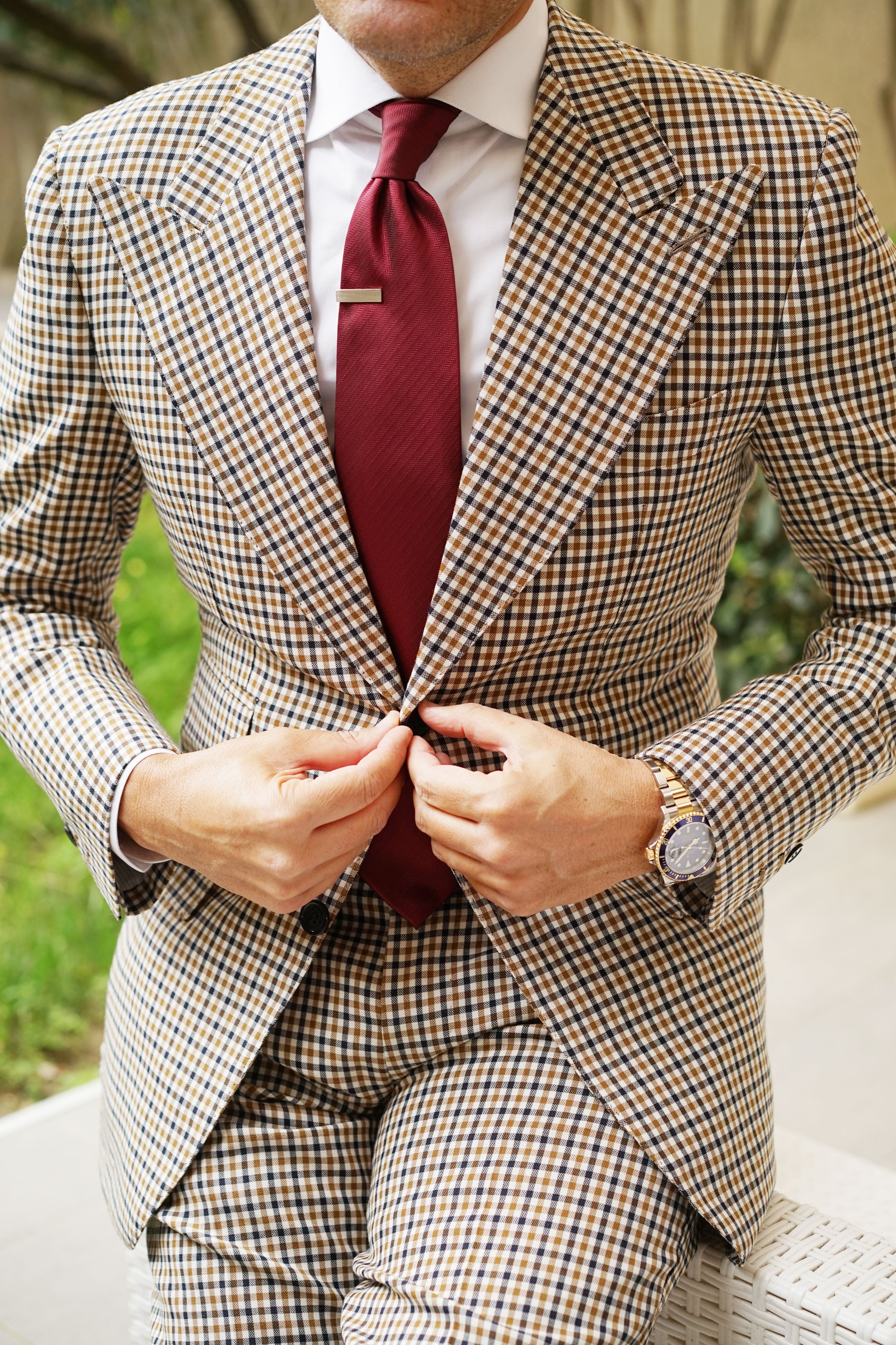 Mini Brushed Silver Skinny Tie Bar