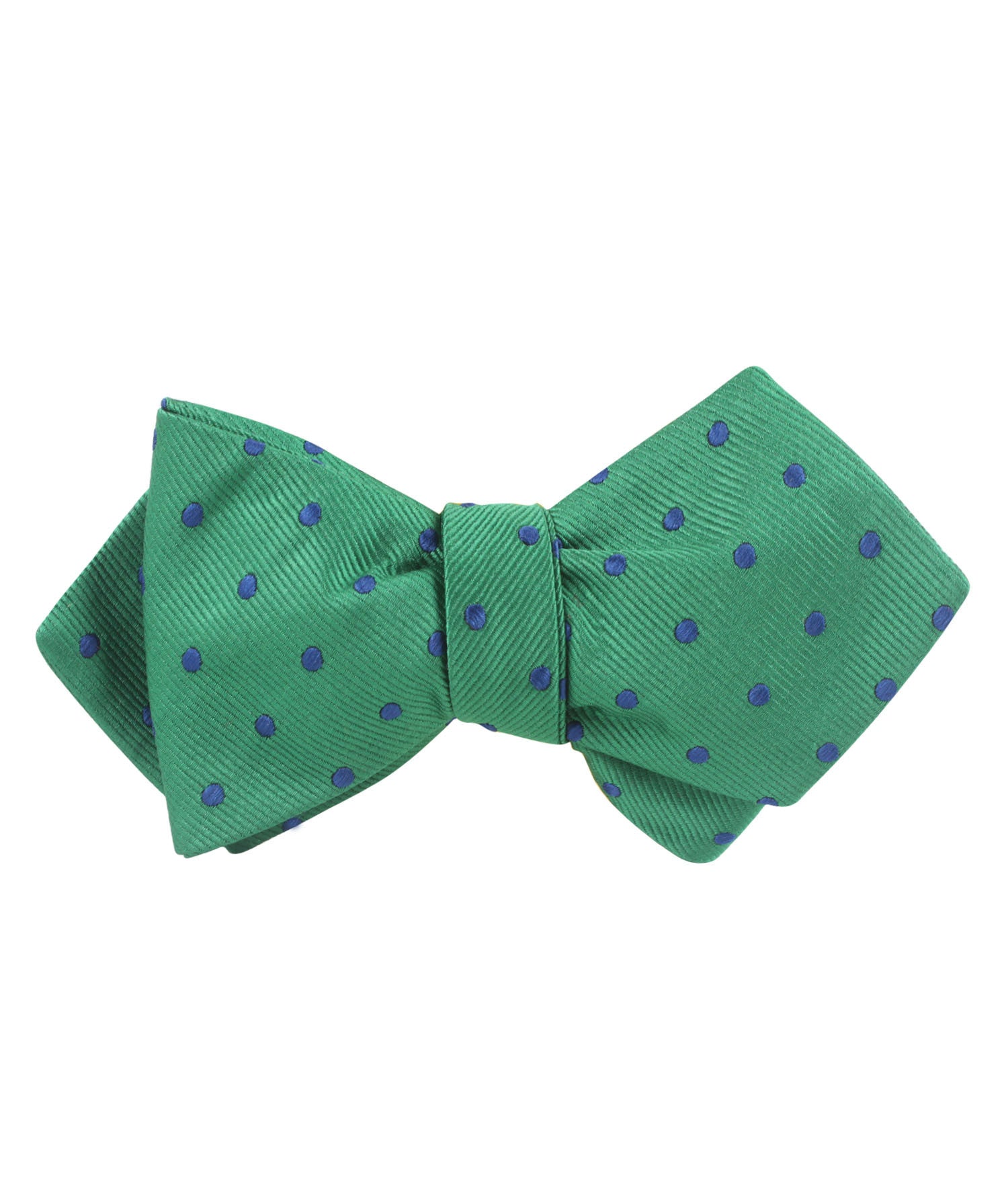 Forest Green Dark Polkadot Diamond Self Bow Tie