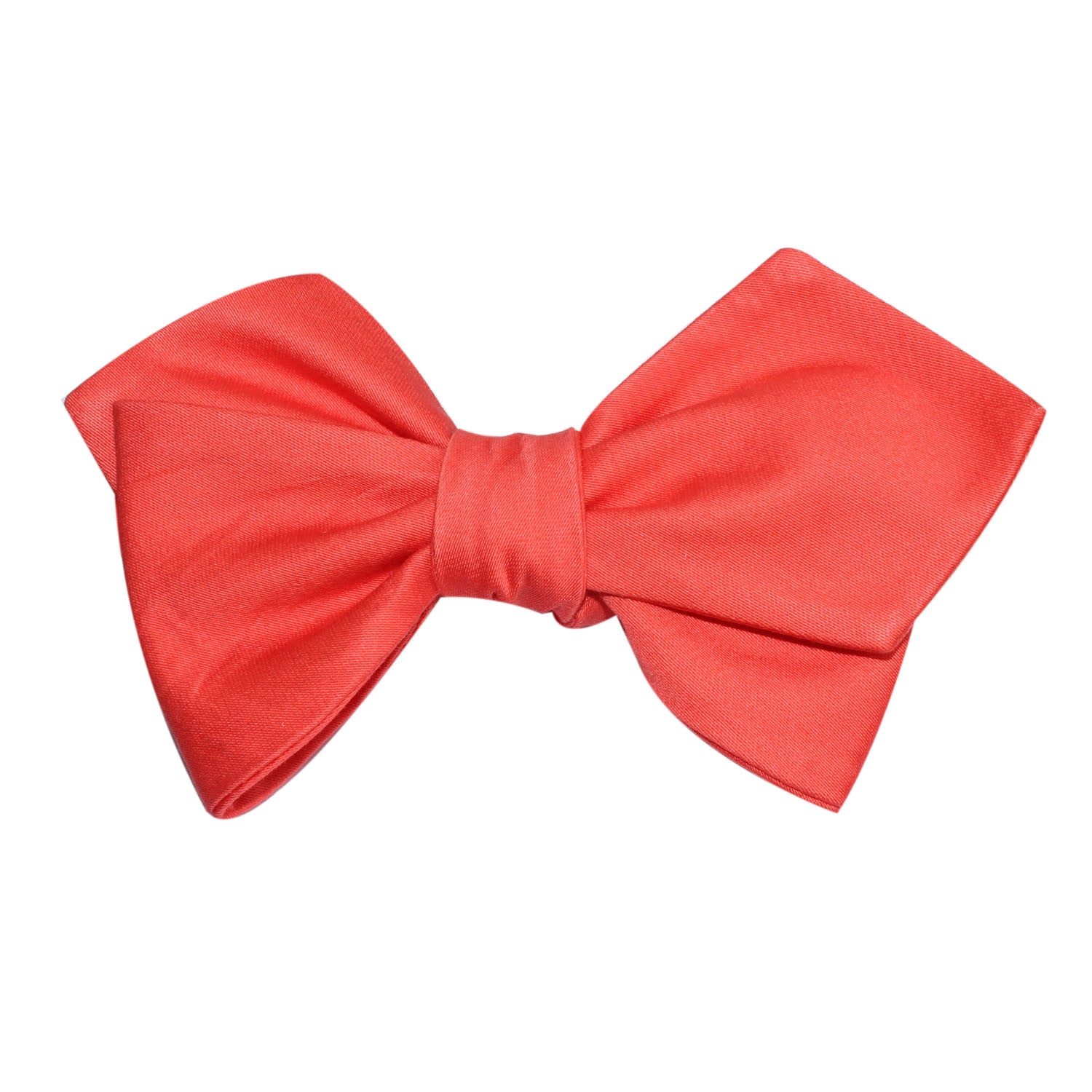 Coral Pink Cotton Self Tie Diamond Tip Bow Tie