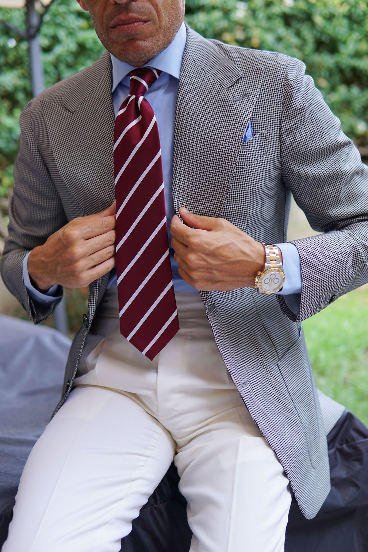 Royal Burgundy Striped Necktie