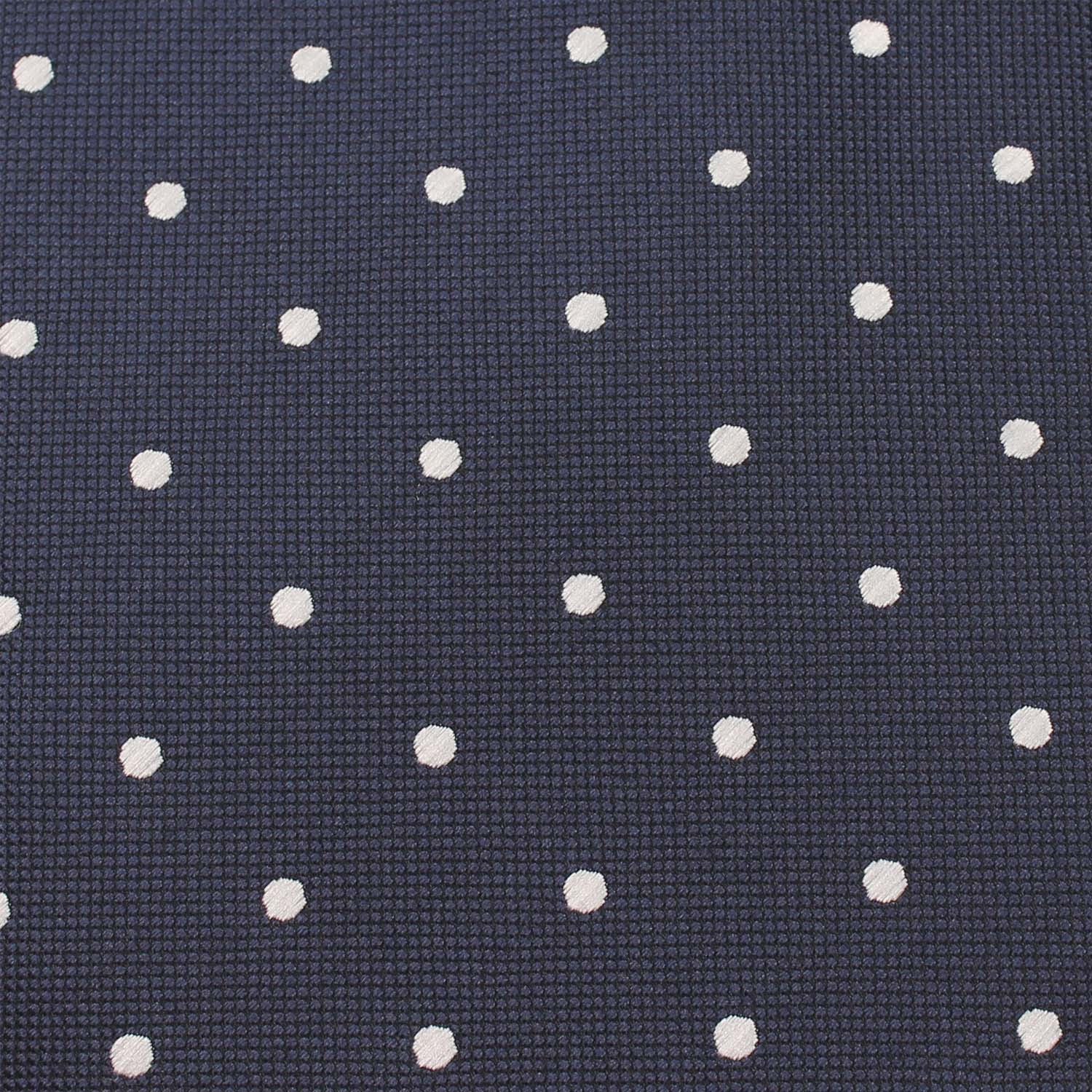 Navy Blue with White Polka Dots Self Tie Diamond Tip Bow Tie