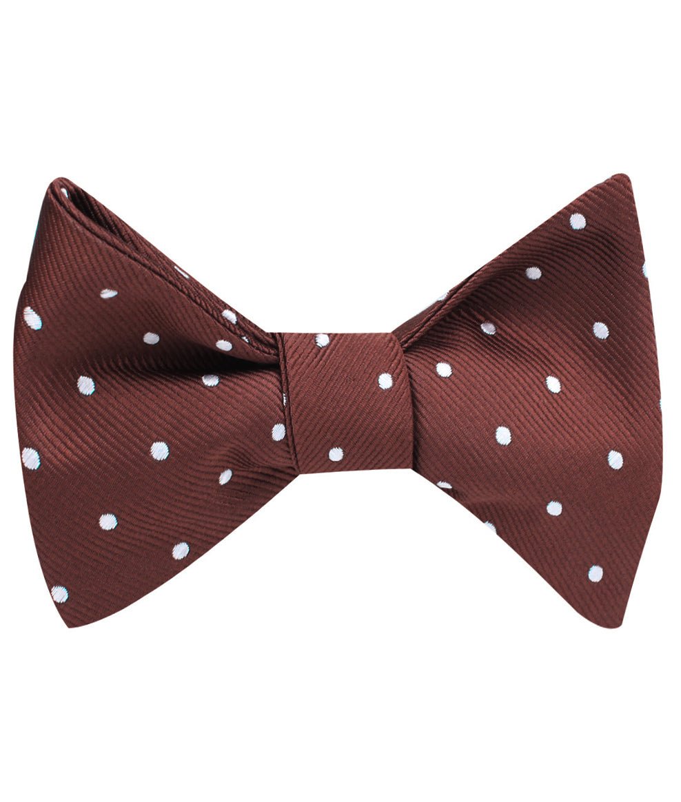 Desert Brown Polka Dots Self Bow Tie