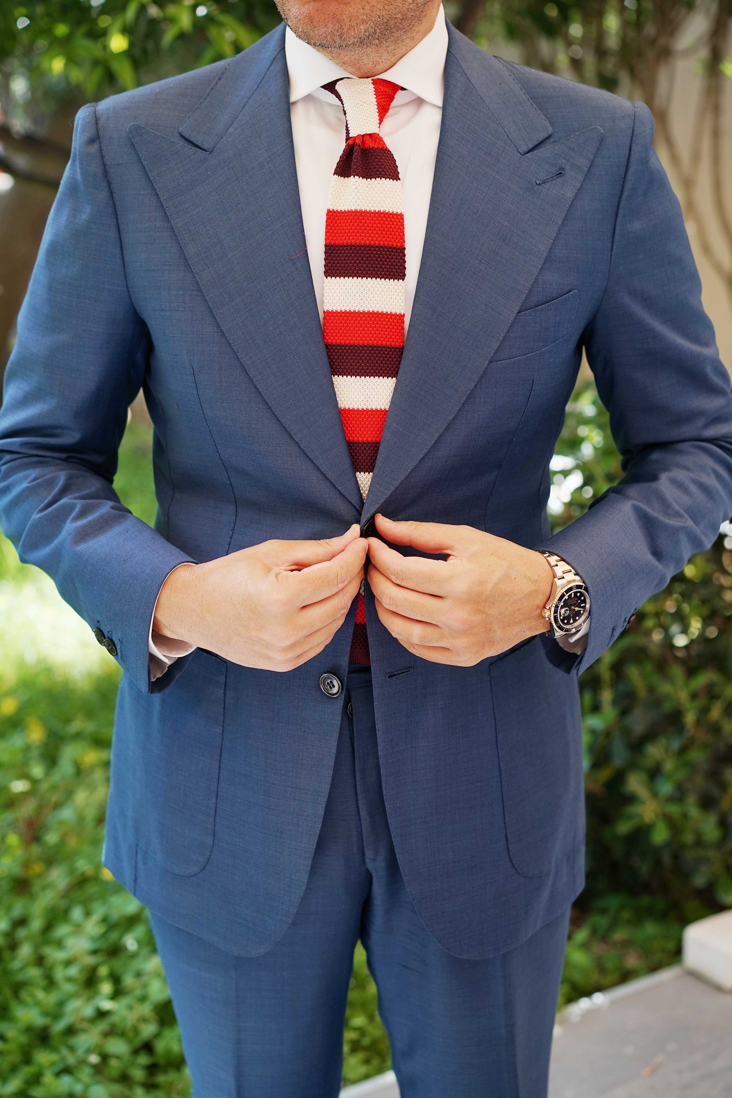 Mr Bowie Maroon Knitted Tie