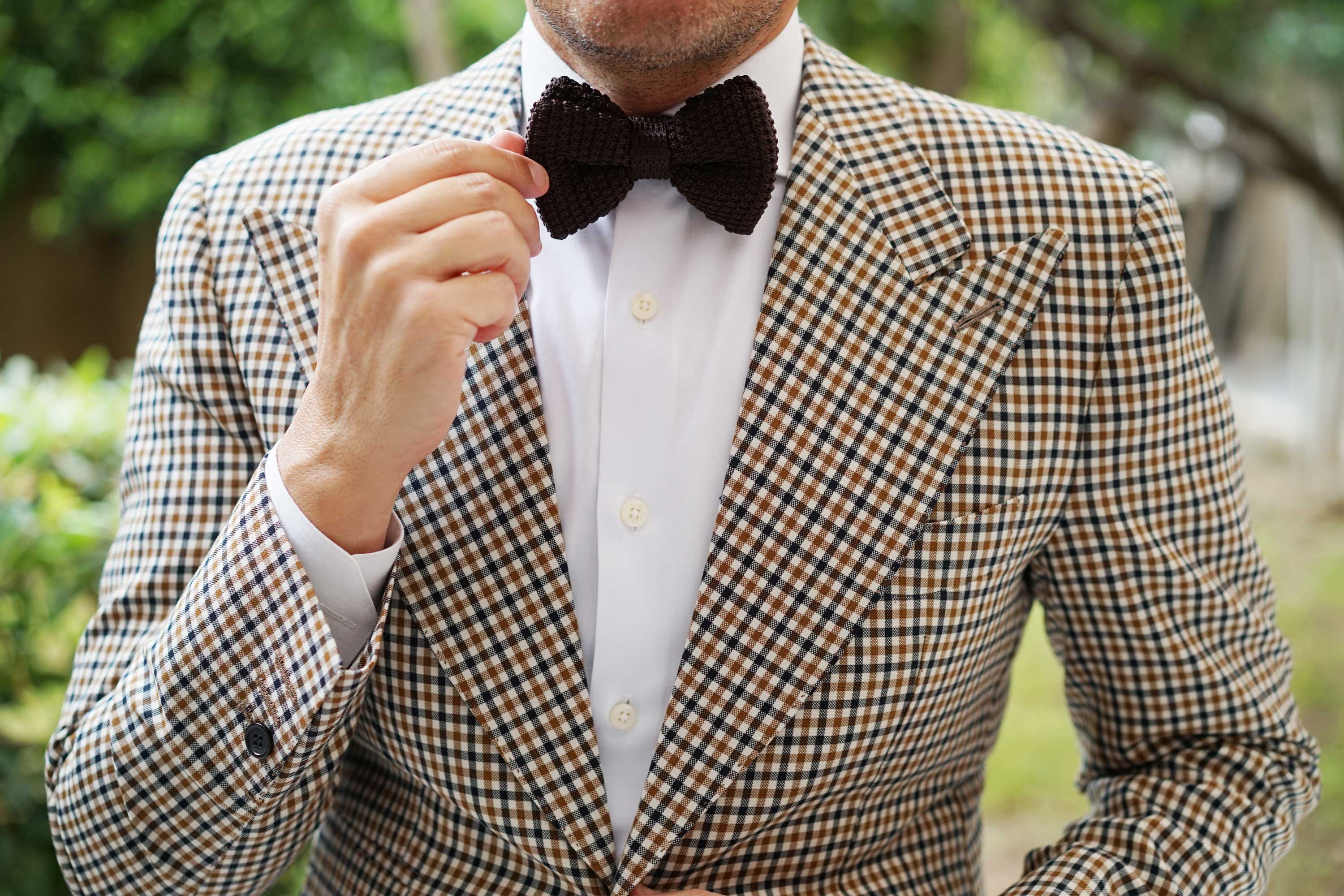 Brown Knitted Bow Tie