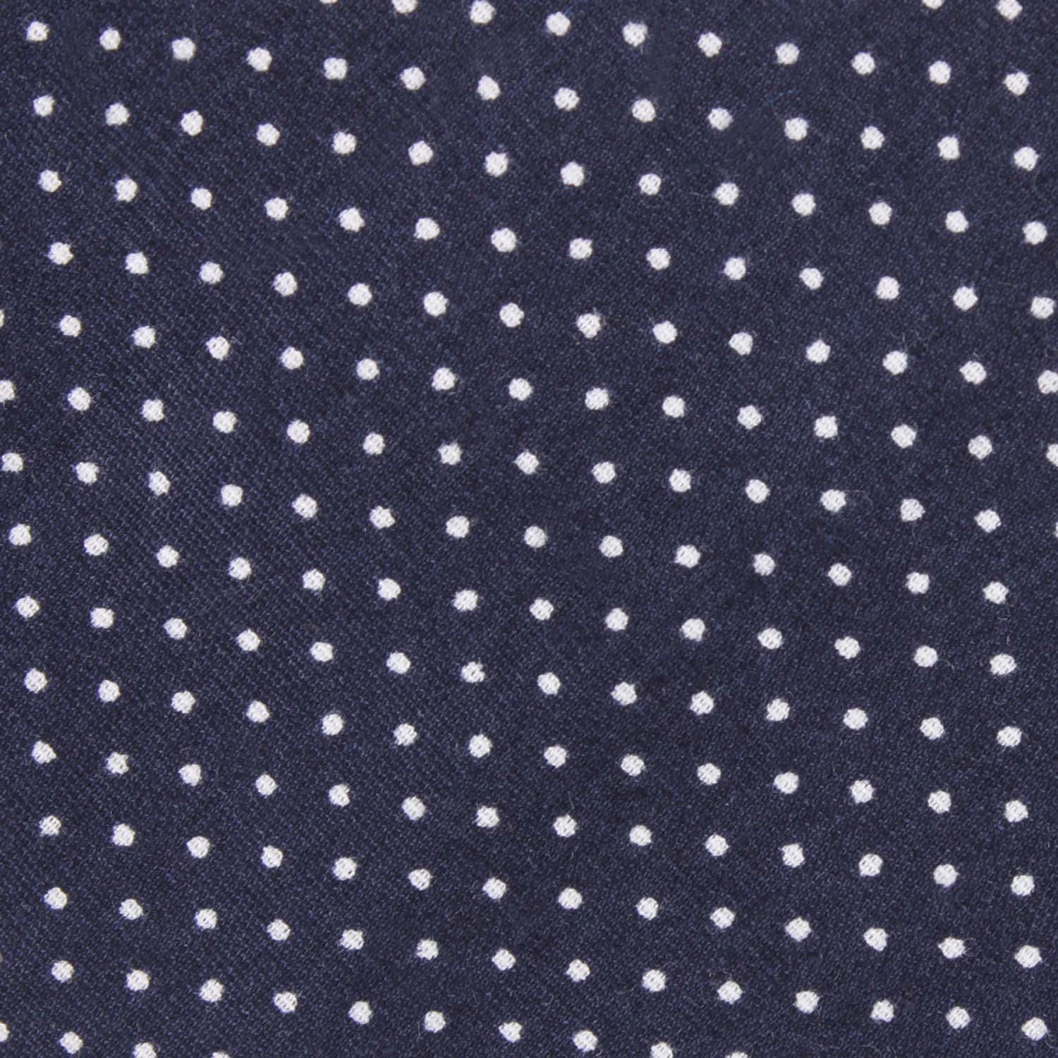 Navy Blue Cotton with White Mini Polka Dots Skinny Tie