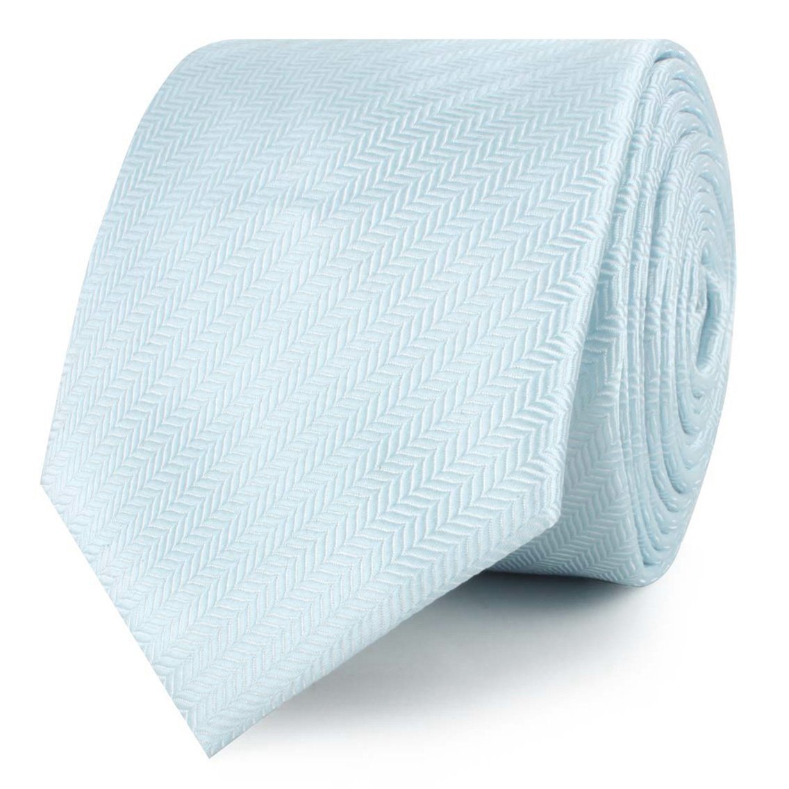 Baby Blue Herringbone Chevron Skinny Tie