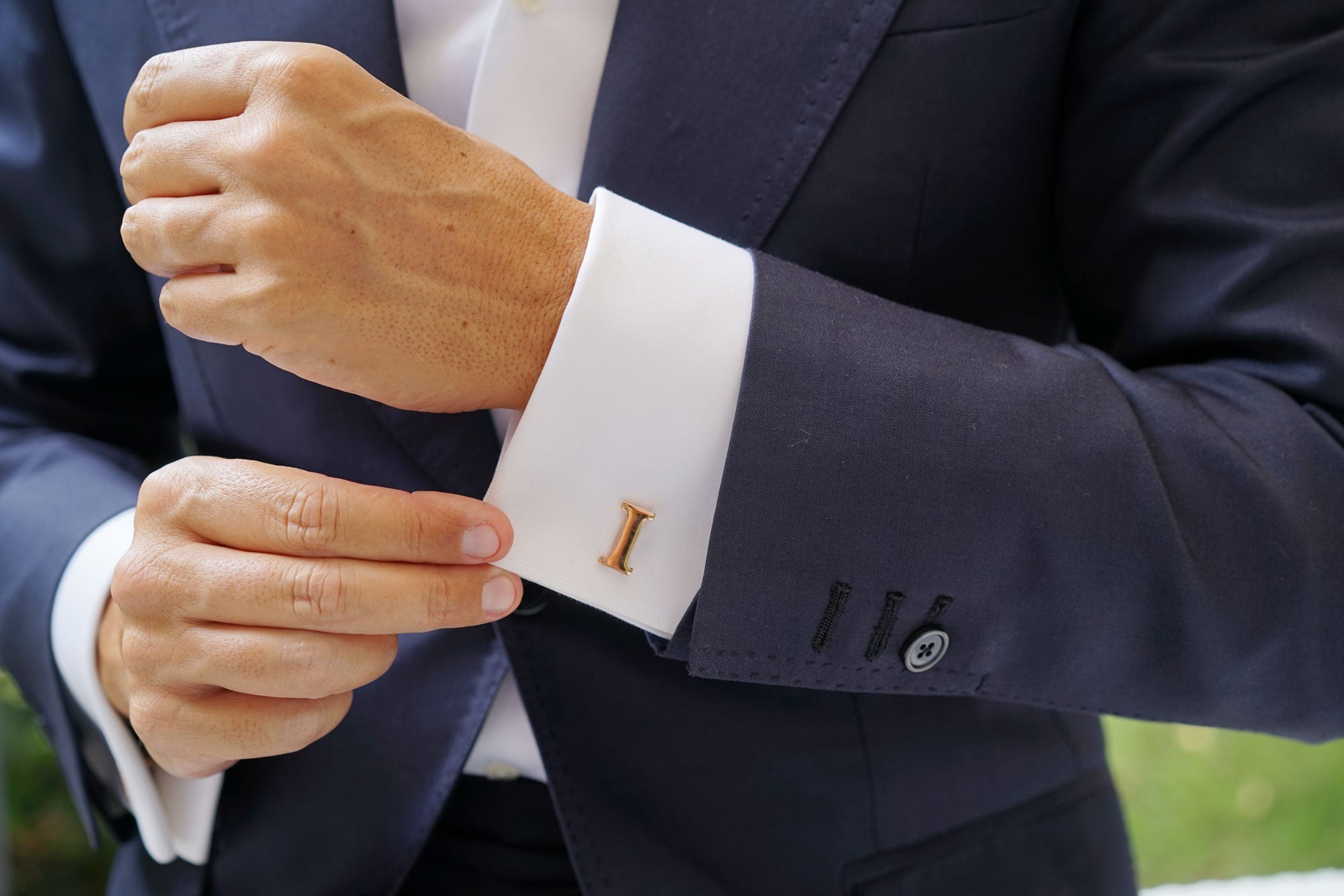 Rose Gold Letter I Cufflinks