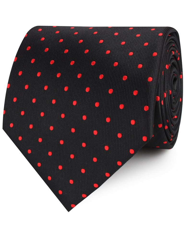 Black with Red Polka Dots Necktie