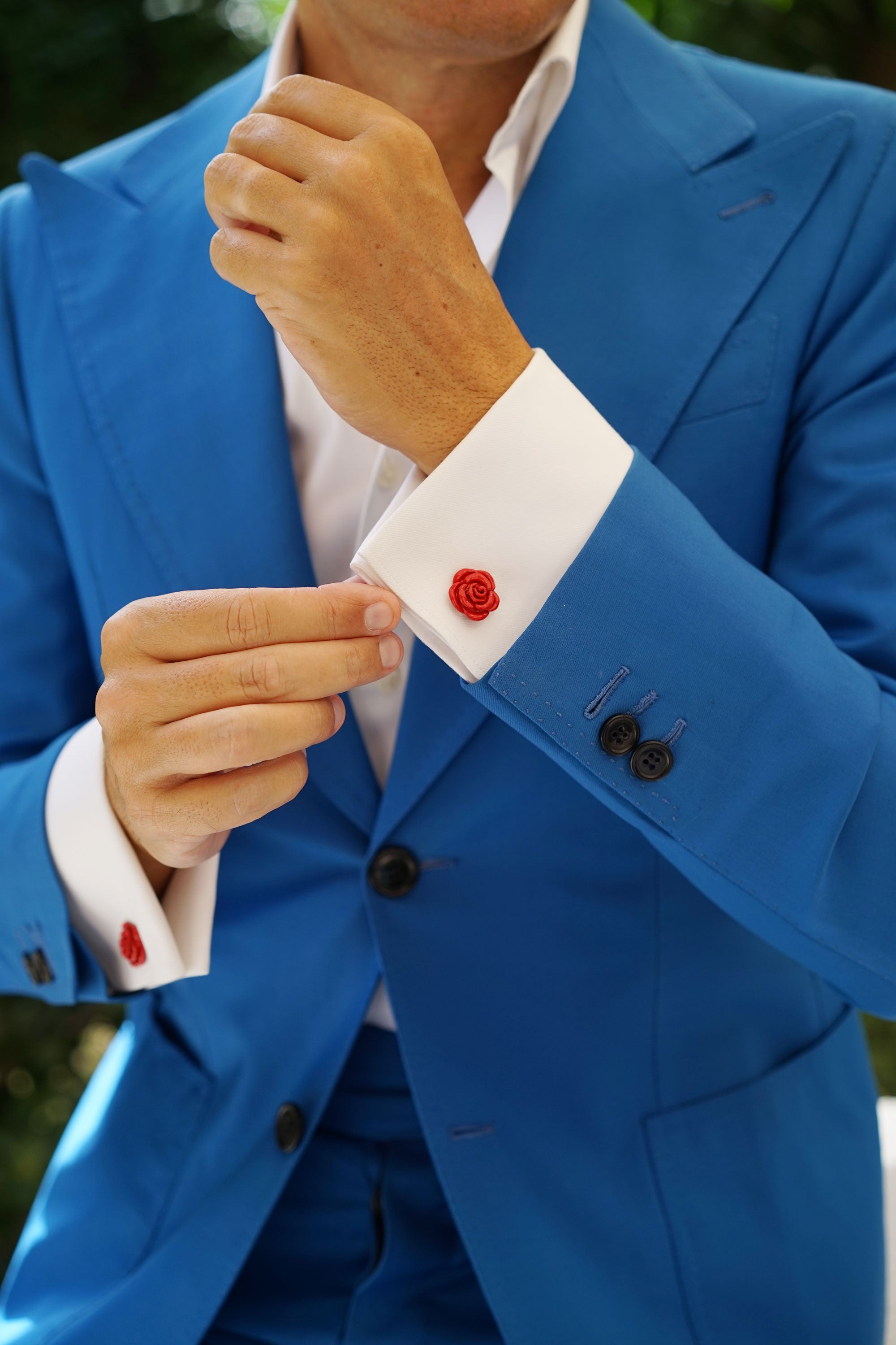 Red Rose Metal Cufflinks