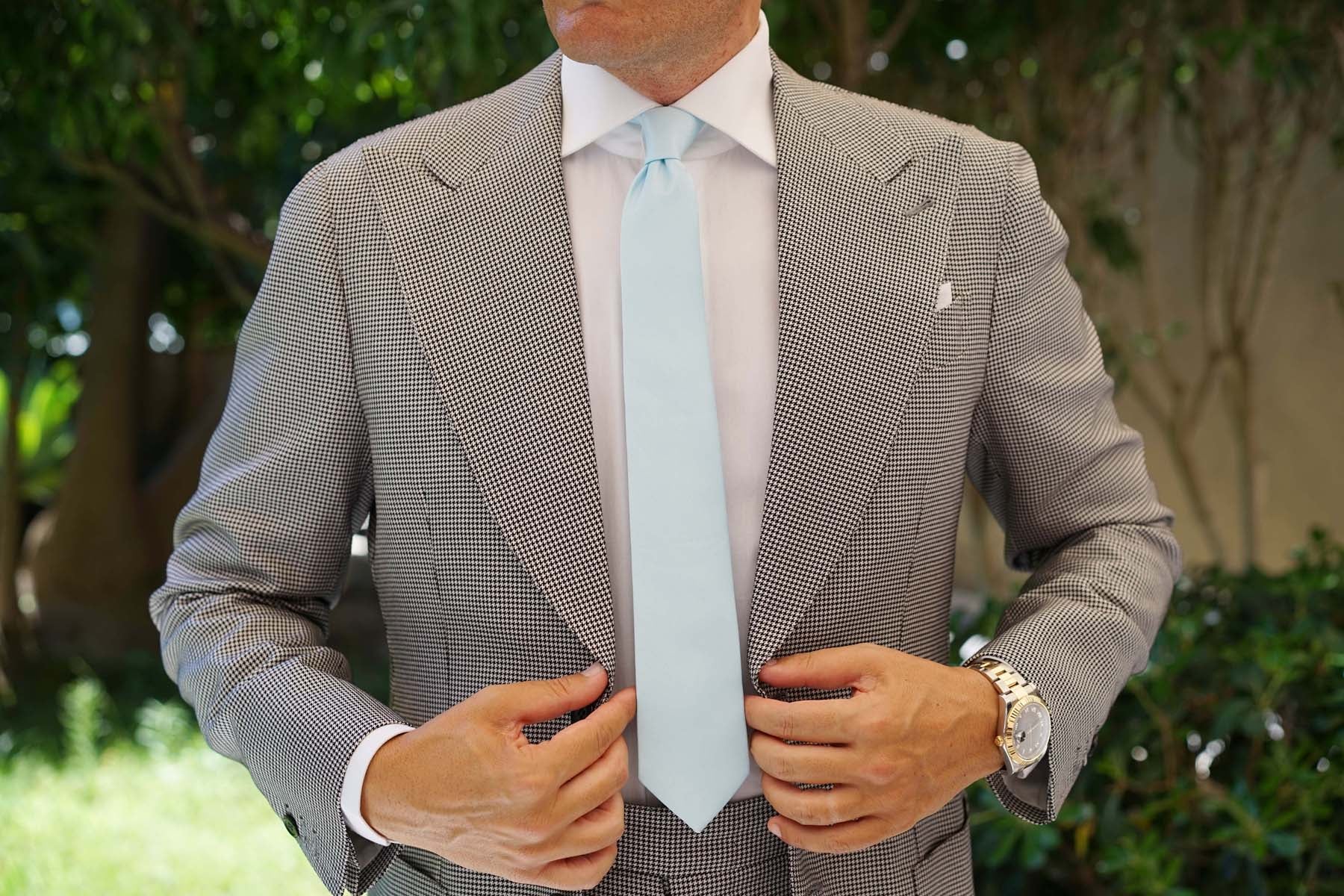 Powder Blue Satin Skinny Tie