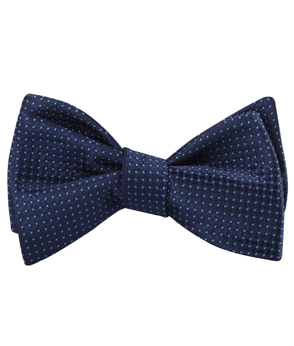 Kroc Blue Pin Dot Self Bow Tie