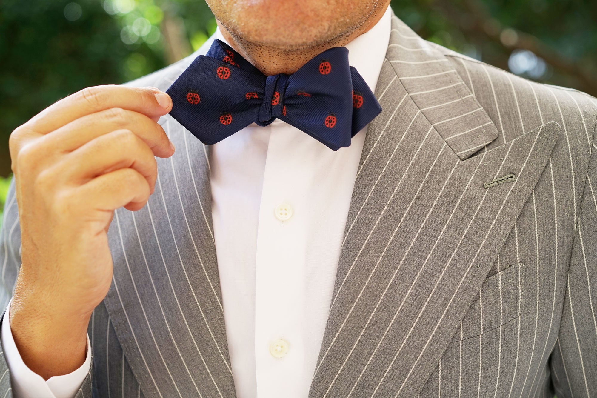 Ladybird Beetle Diamond Self Bow Tie