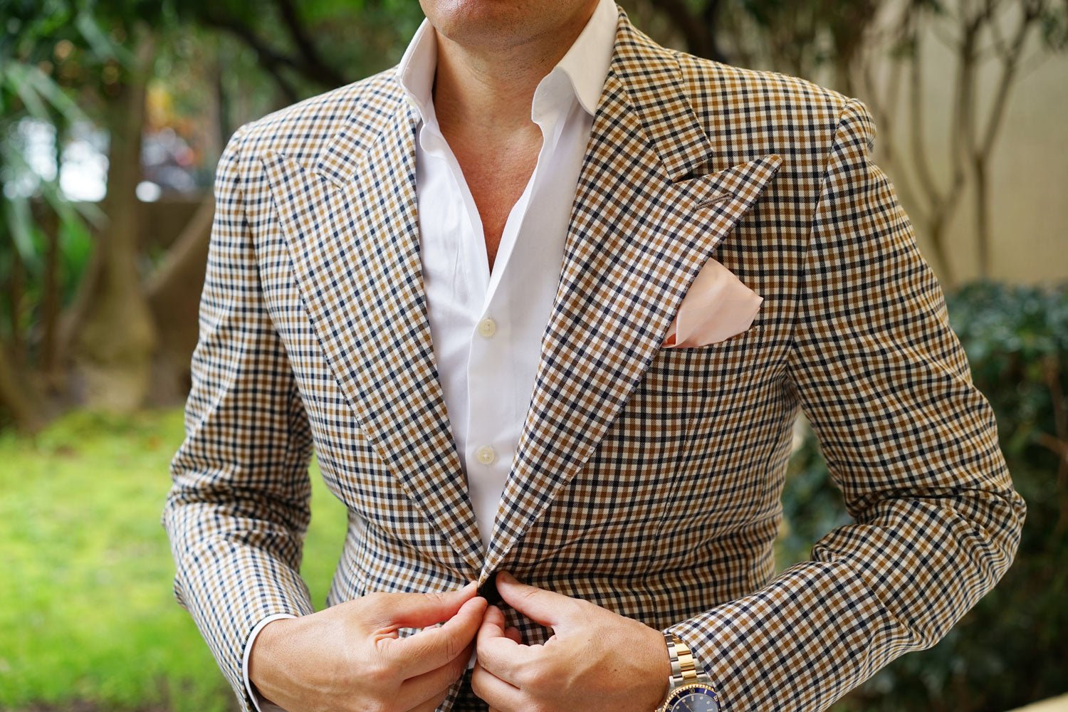 Flamenco Blush Pink Striped Pocket Square