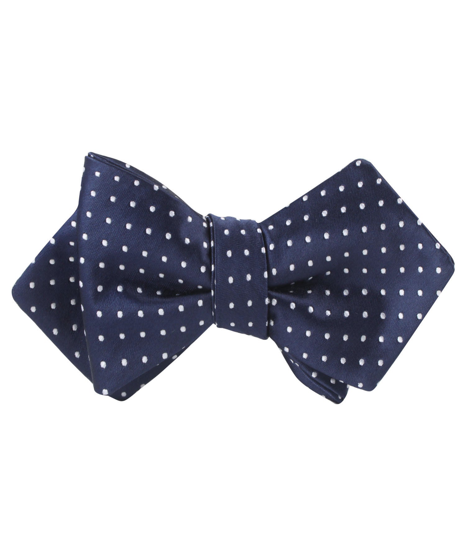 Midnight Blue Mini Pin Dots Diamond Self Bow Tie