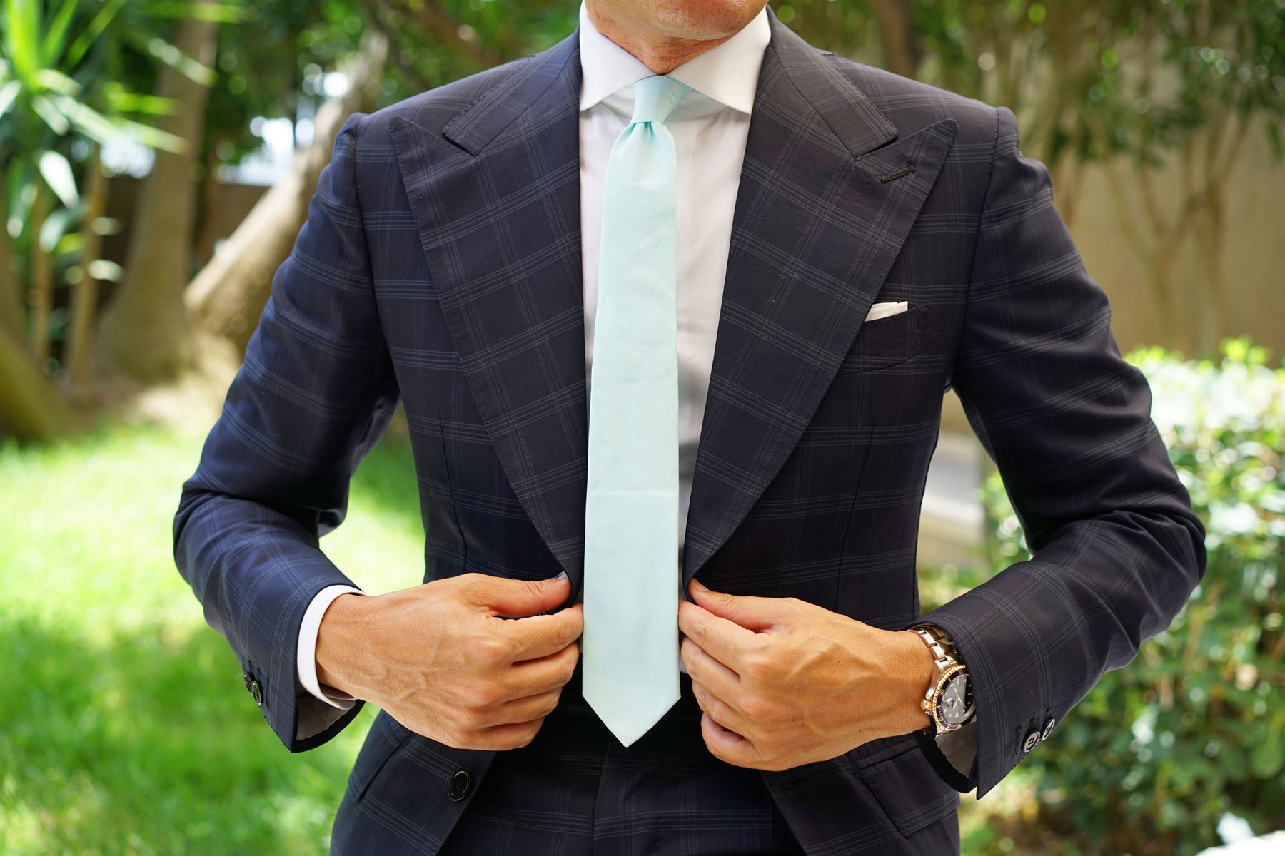 Mint Green Cotton Skinny Tie