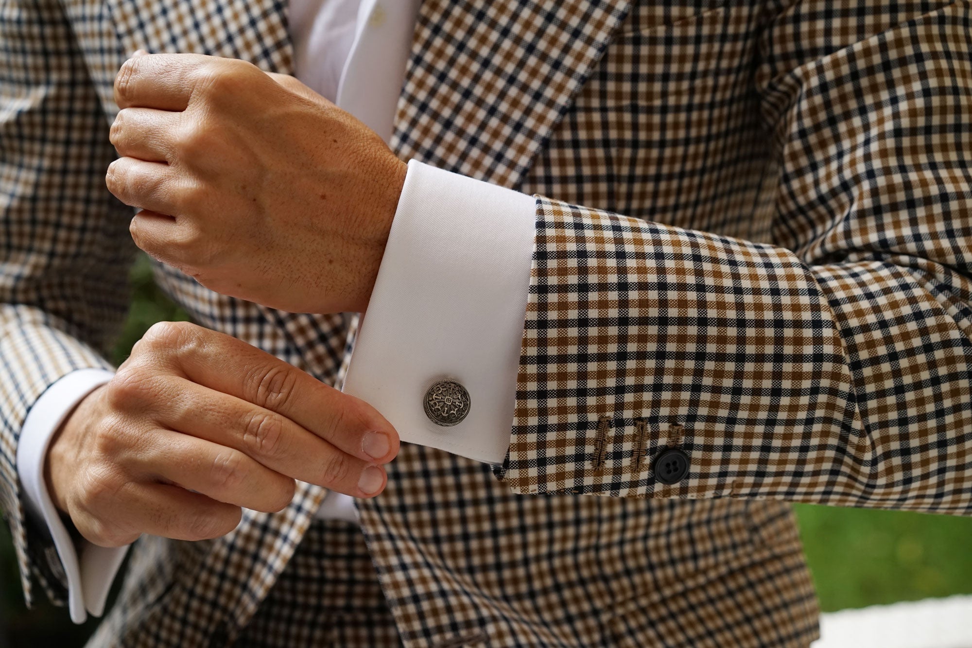 Augustus Caesar Antique Silver Cufflinks