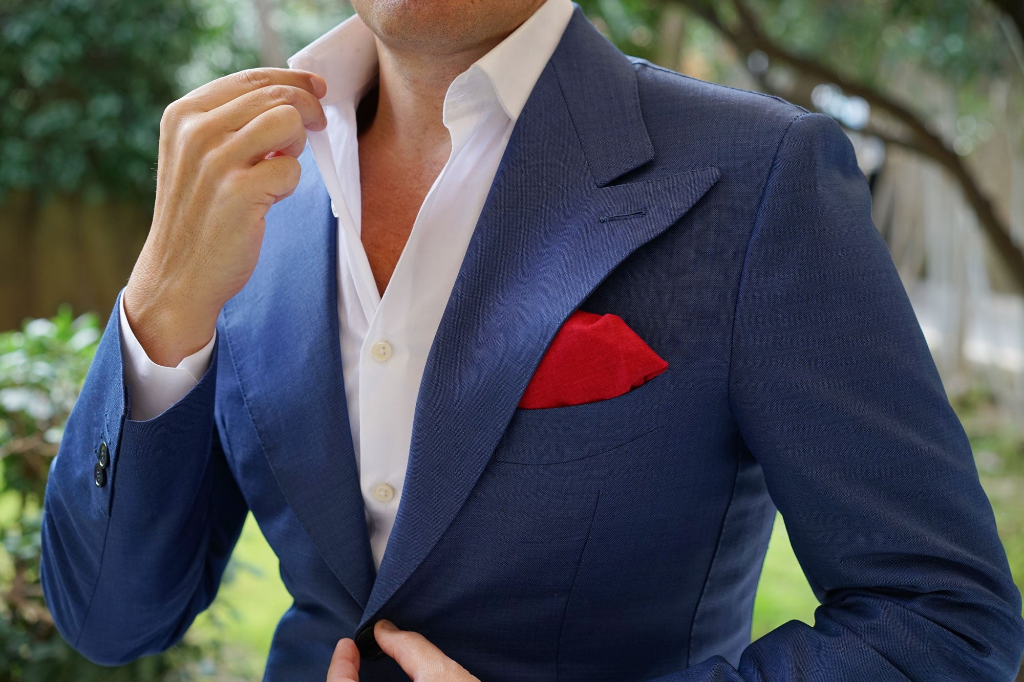 Apple Maroon Linen Pocket Square