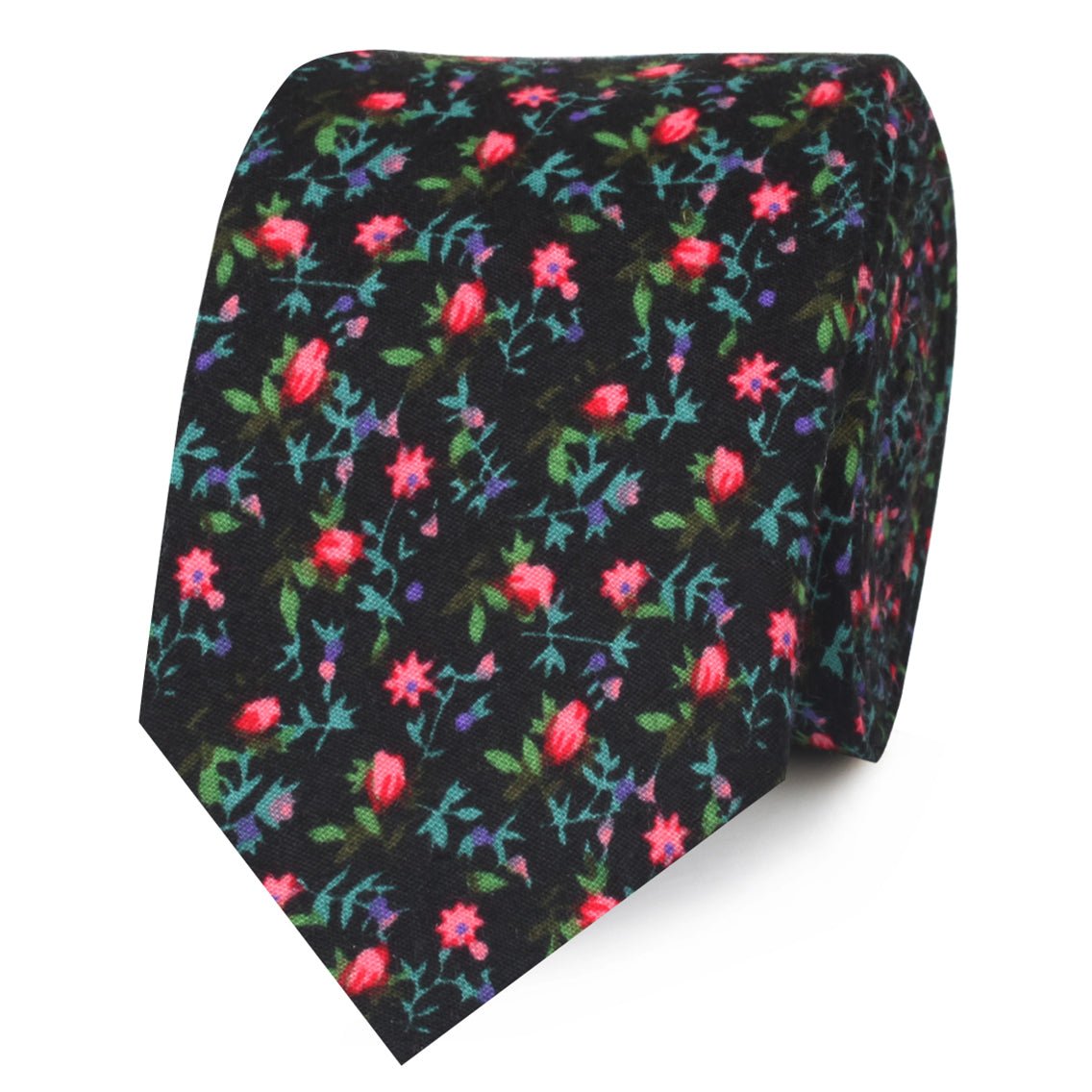 Kenrokuen Japanese Flower Skinny Tie