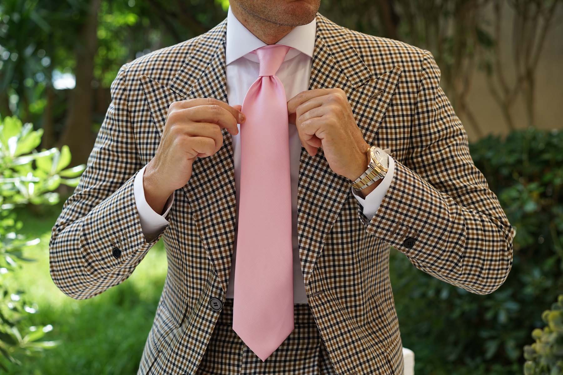 Flamingo Pink Twill Necktie