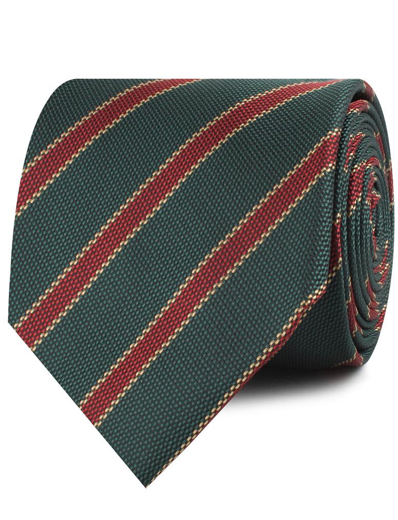 Canterbury Green with Royal Red Stripes Necktie