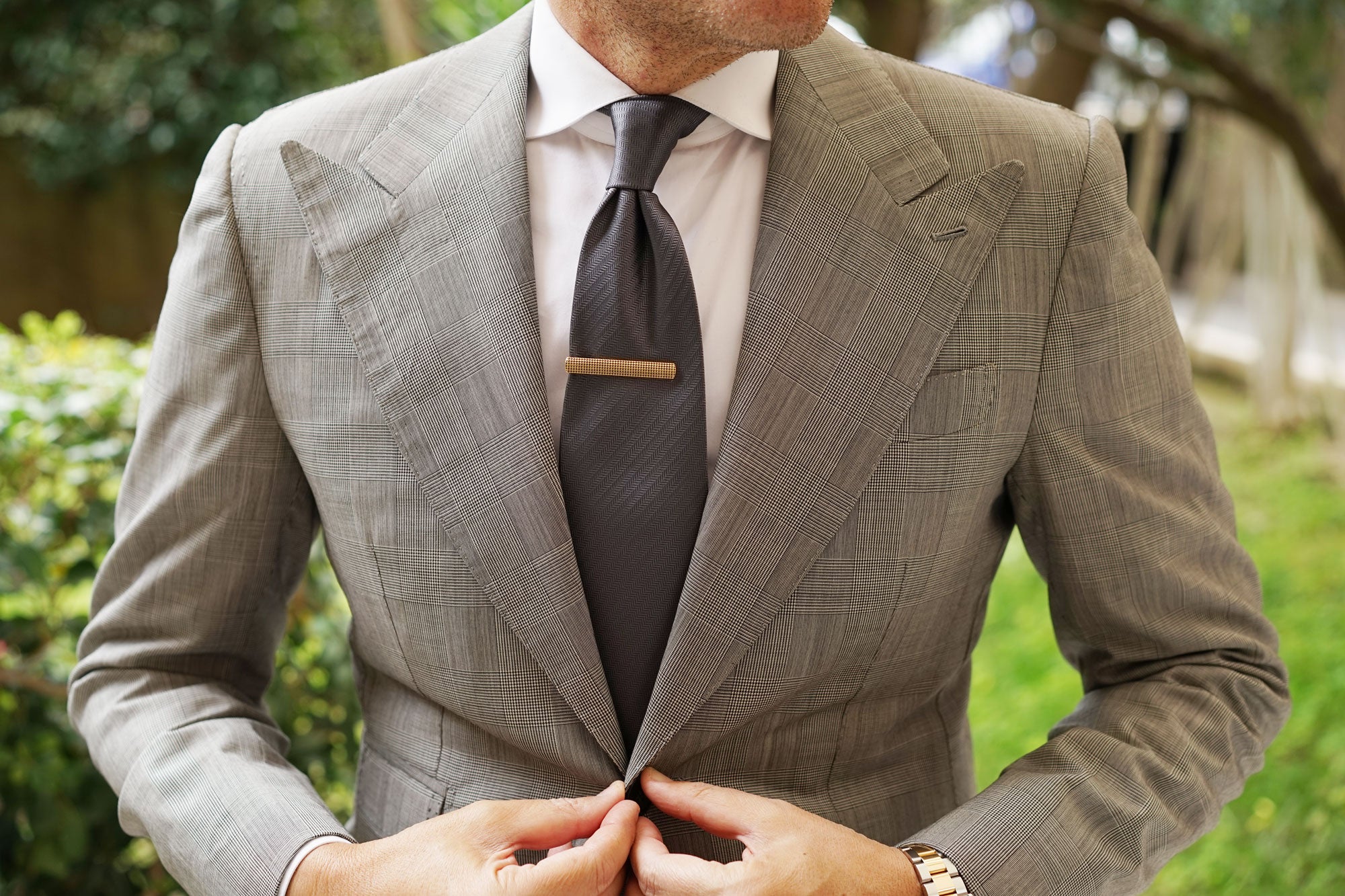 Gold Stippled Tie Bar