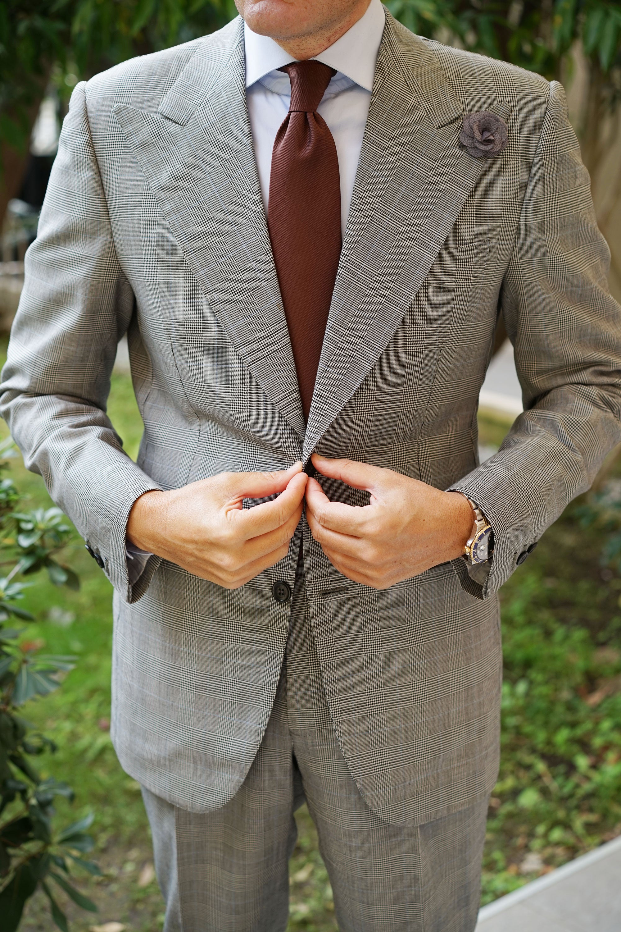 Charcoal Grey Lapel Flower