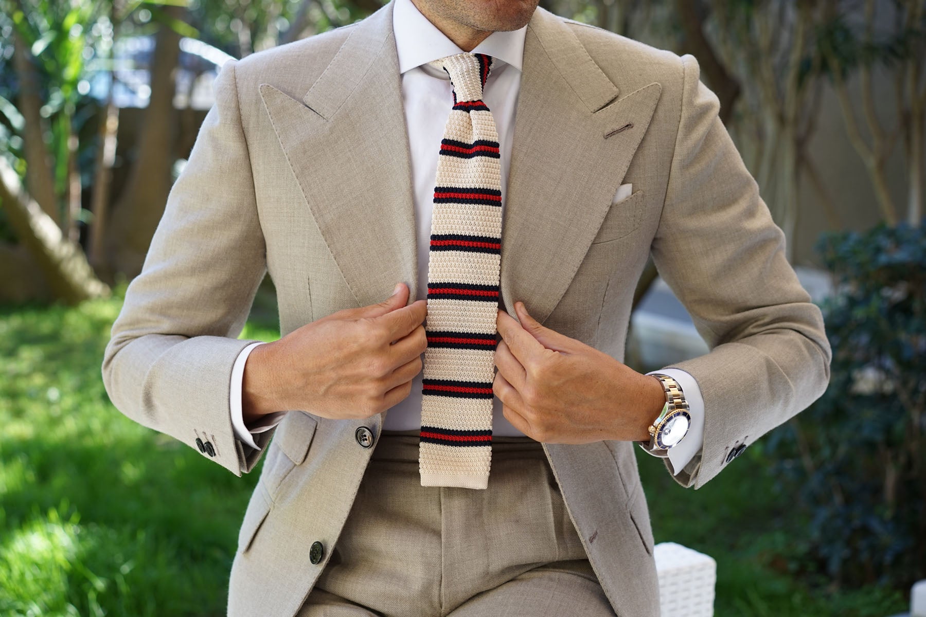 DiNapoli Striped Knitted Tie