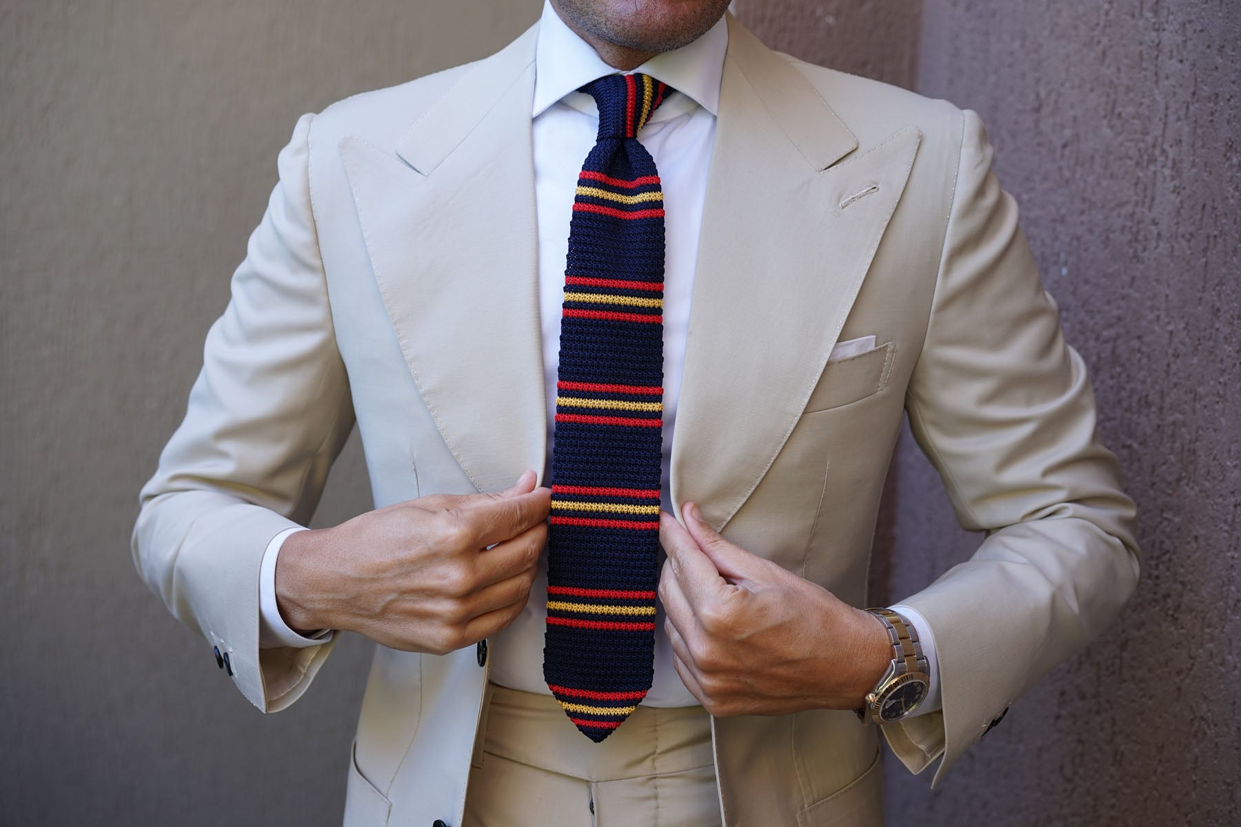 Moroccan Striped Knitted Tie