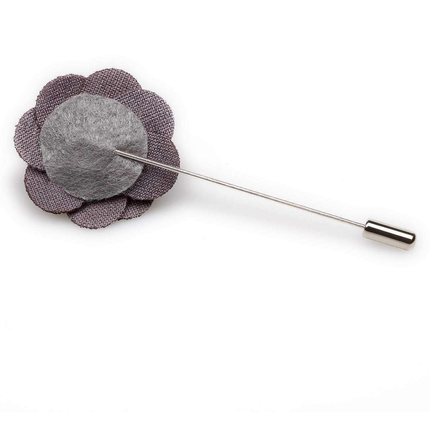 Charcoal Grey Mini Lapel Flower