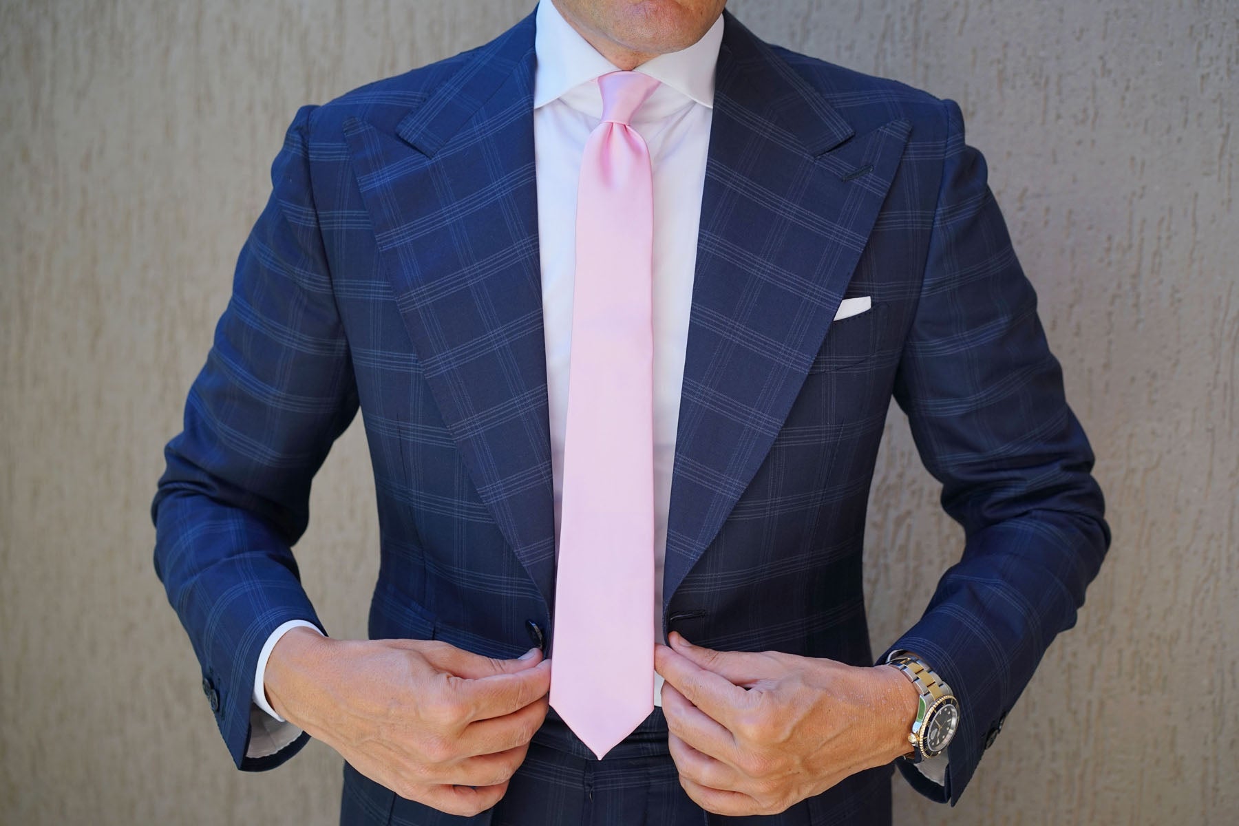 Rose Pink Satin Skinny Tie