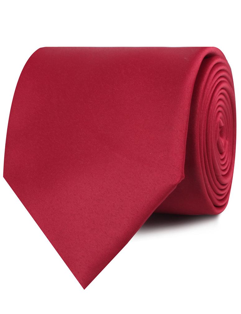 Apple Maroon Satin Necktie