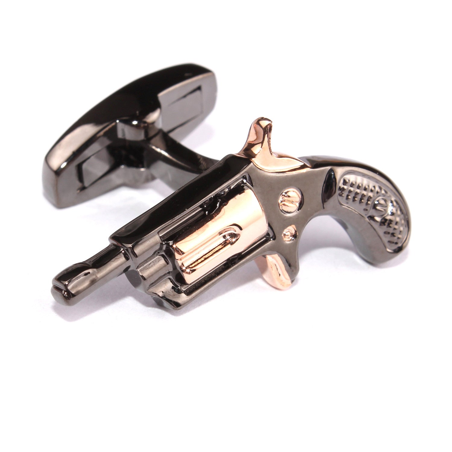 Dark Revolver Gun Cufflinks