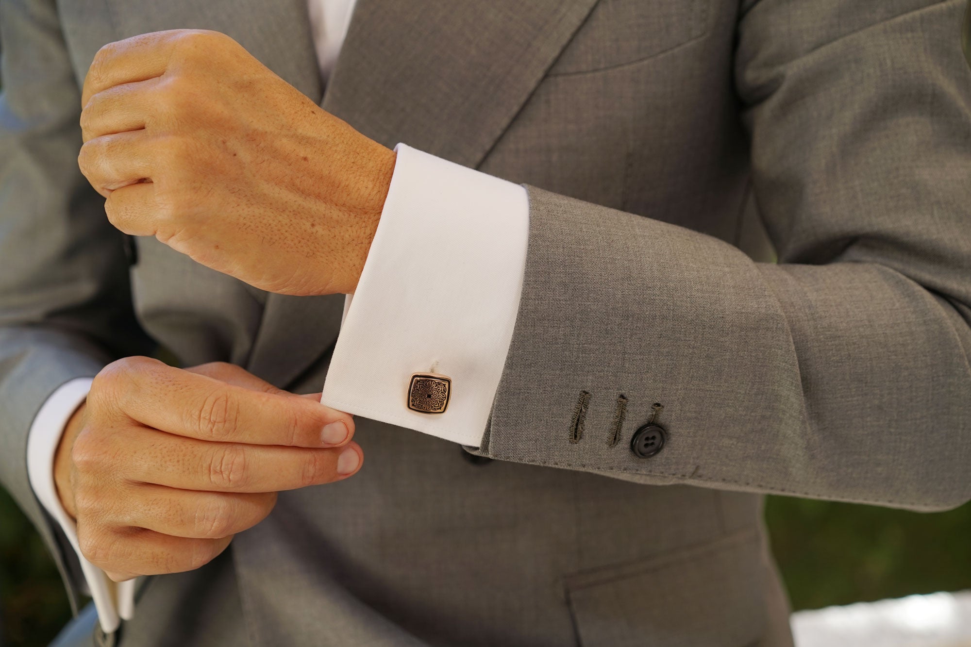 King Mansa Musa of Mali Rose Gold Cufflinks