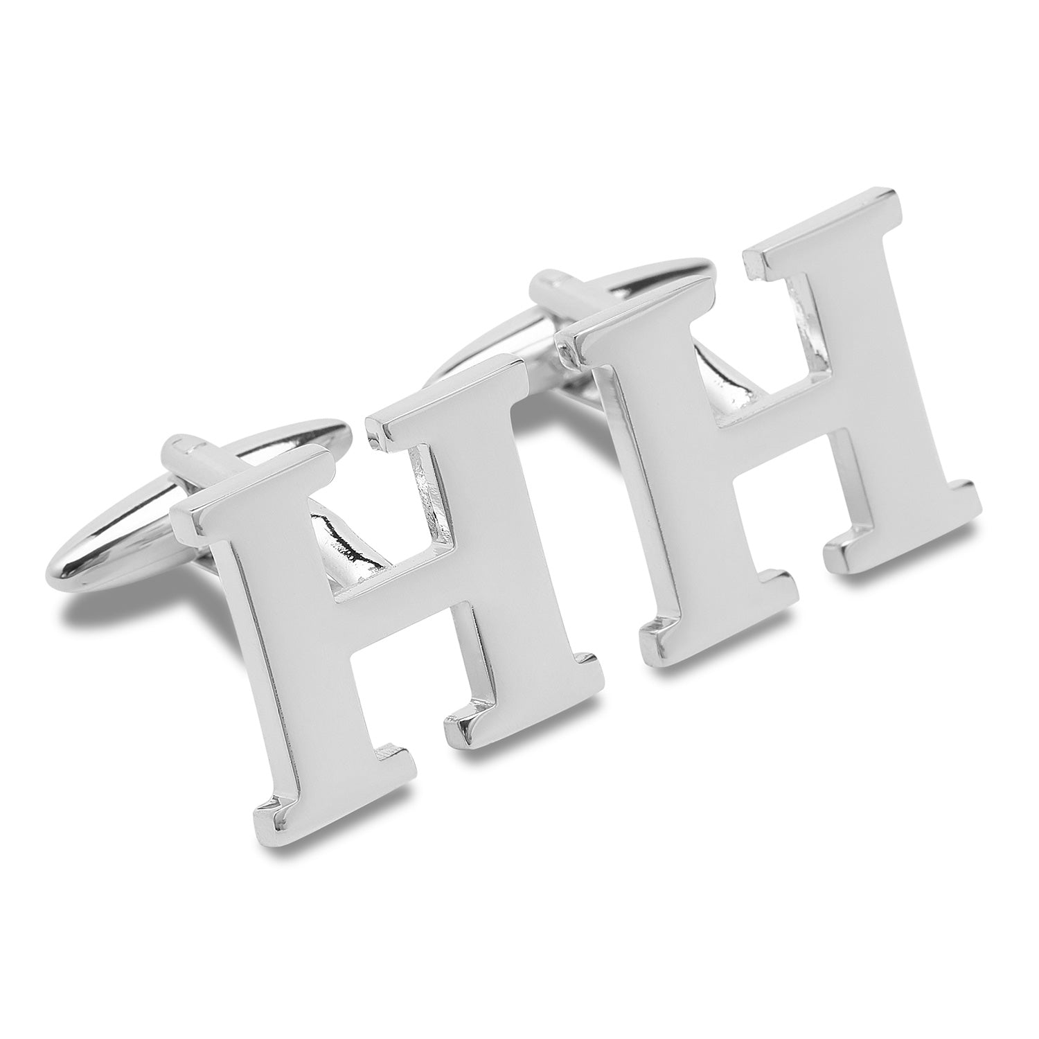 Letter H Silver Cufflinks