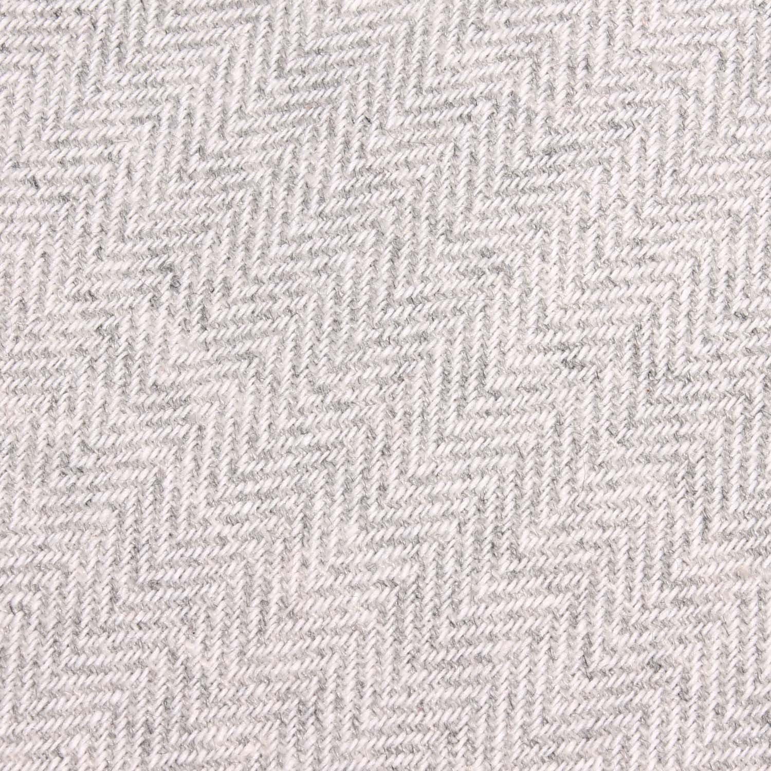 Light Grey Herringbone Linen Pocket Square