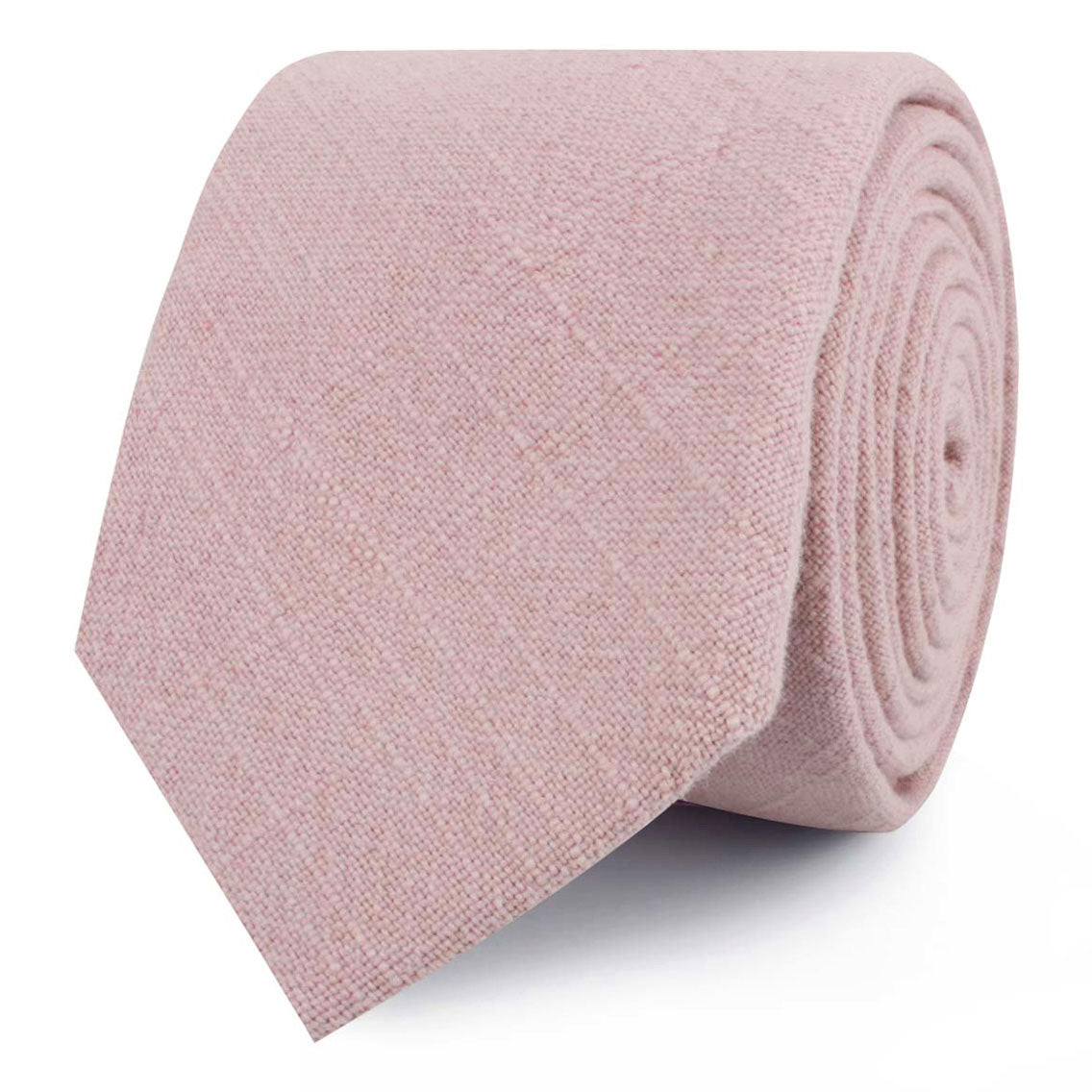 Dusty Rose Quartz Linen Skinny Tie