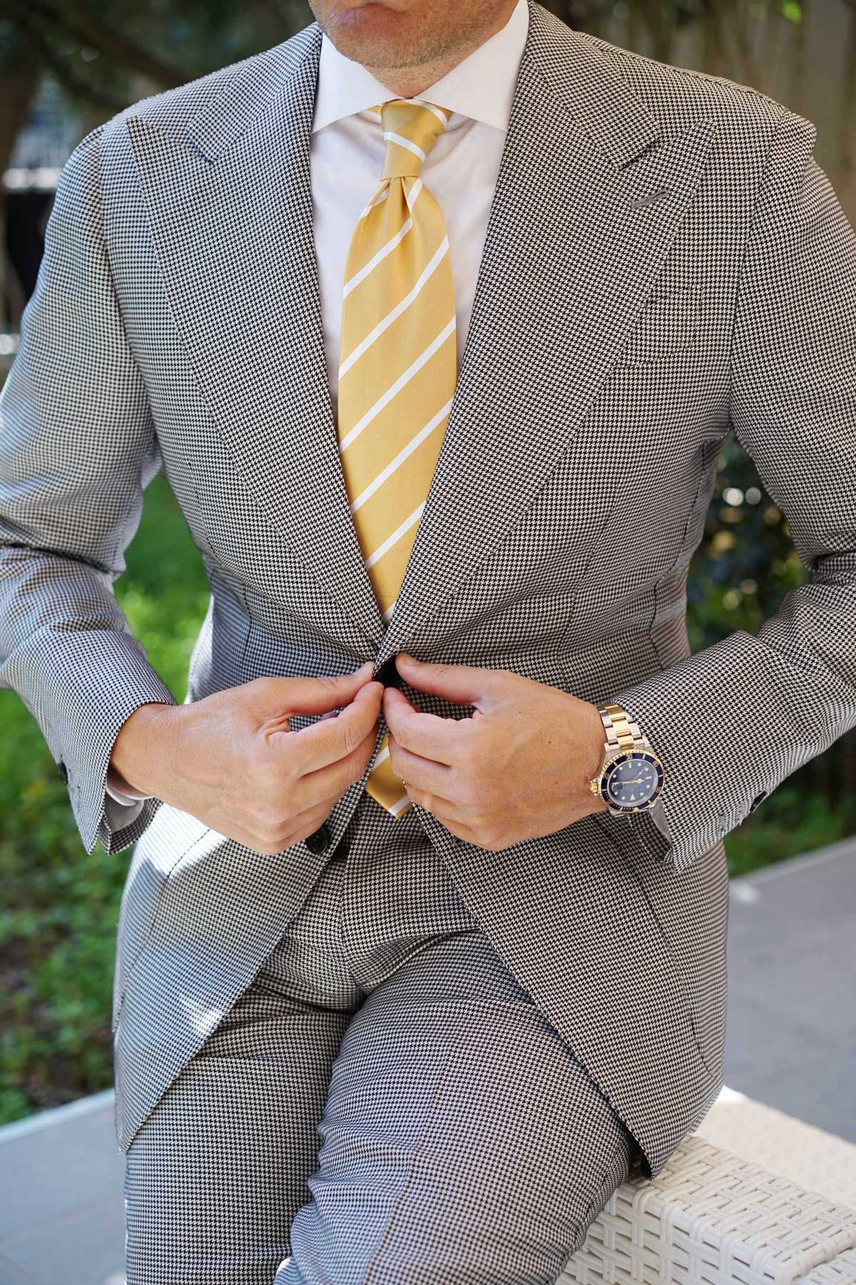 Gold Striped Necktie