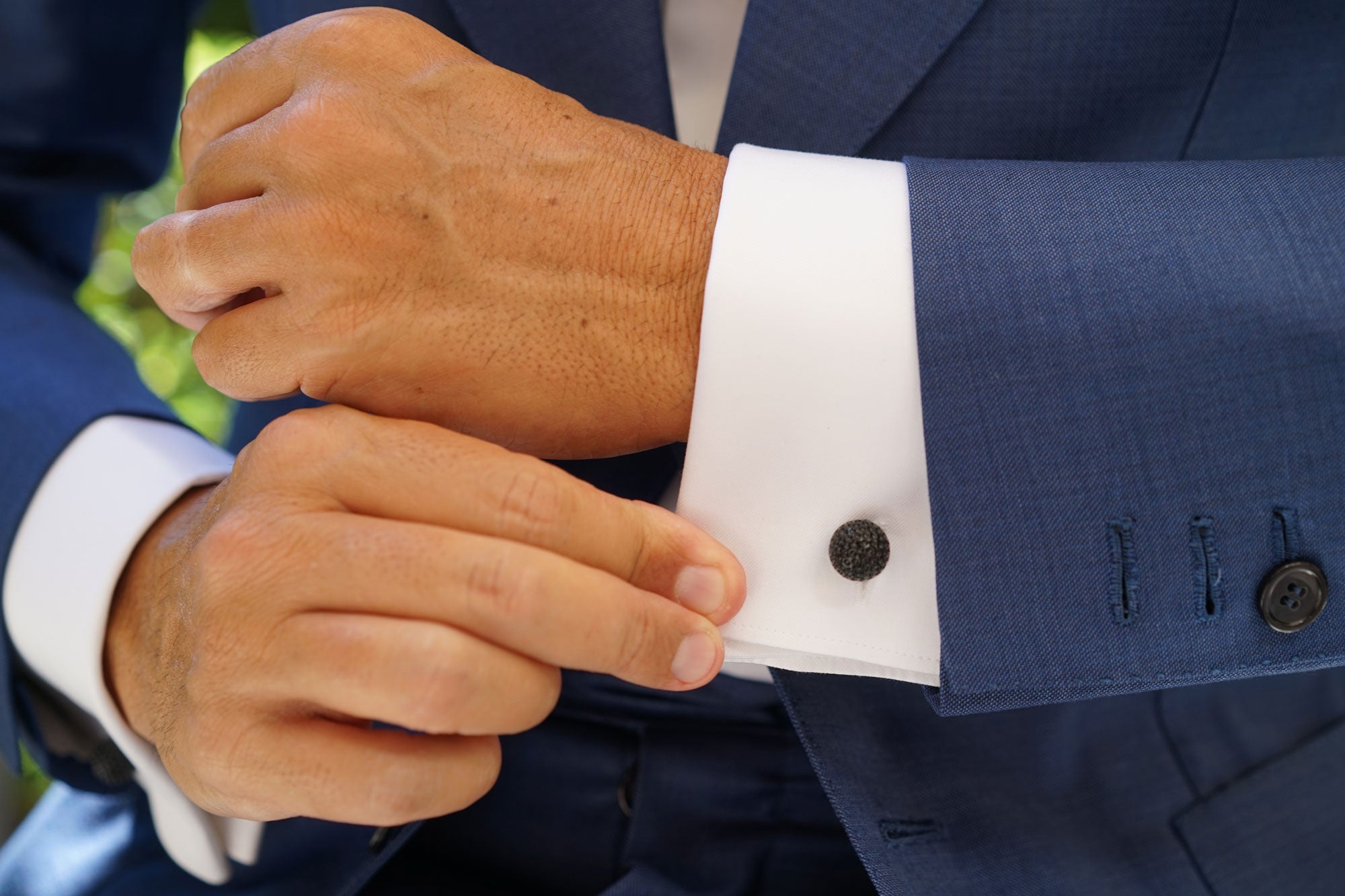 Studded Black Ball Cufflinks