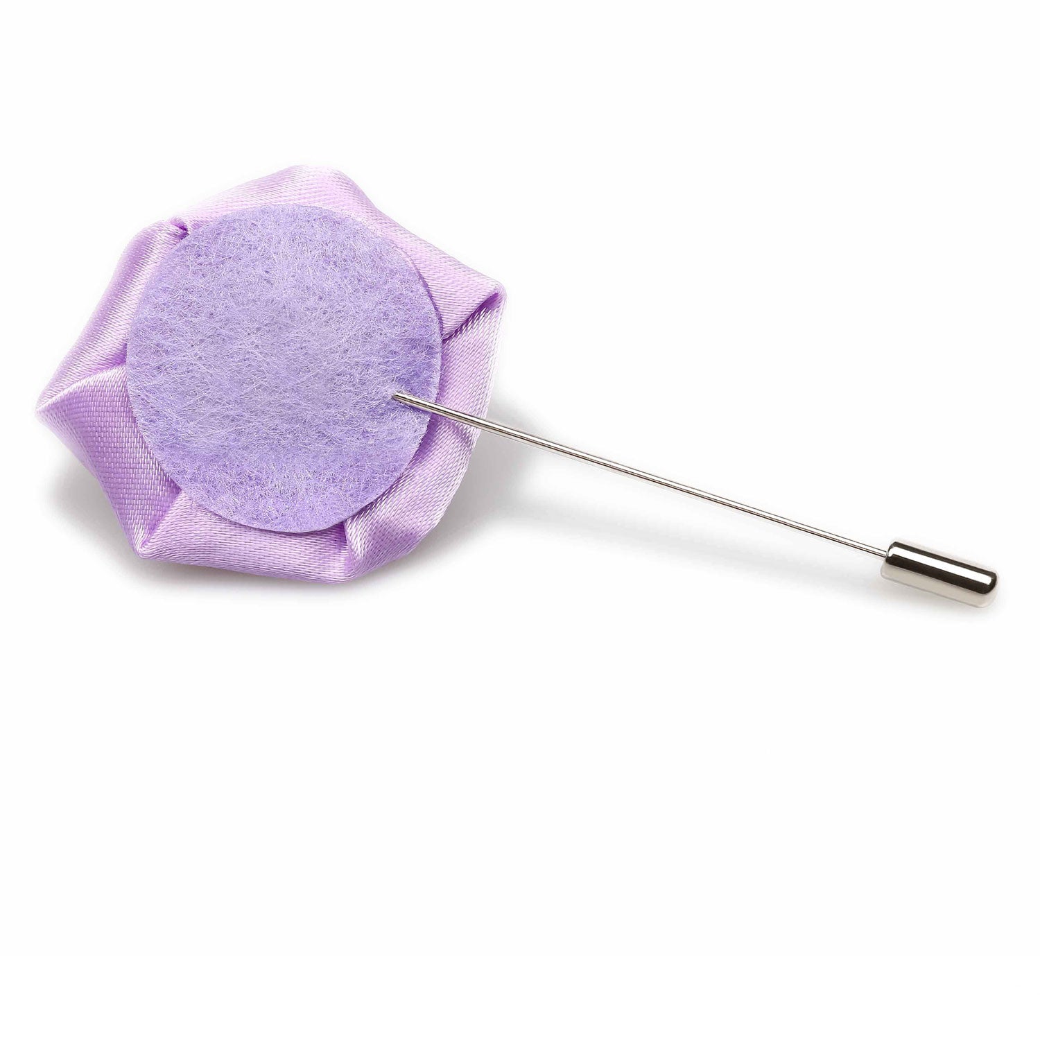 Lavender Satin Rose Lapel Pin