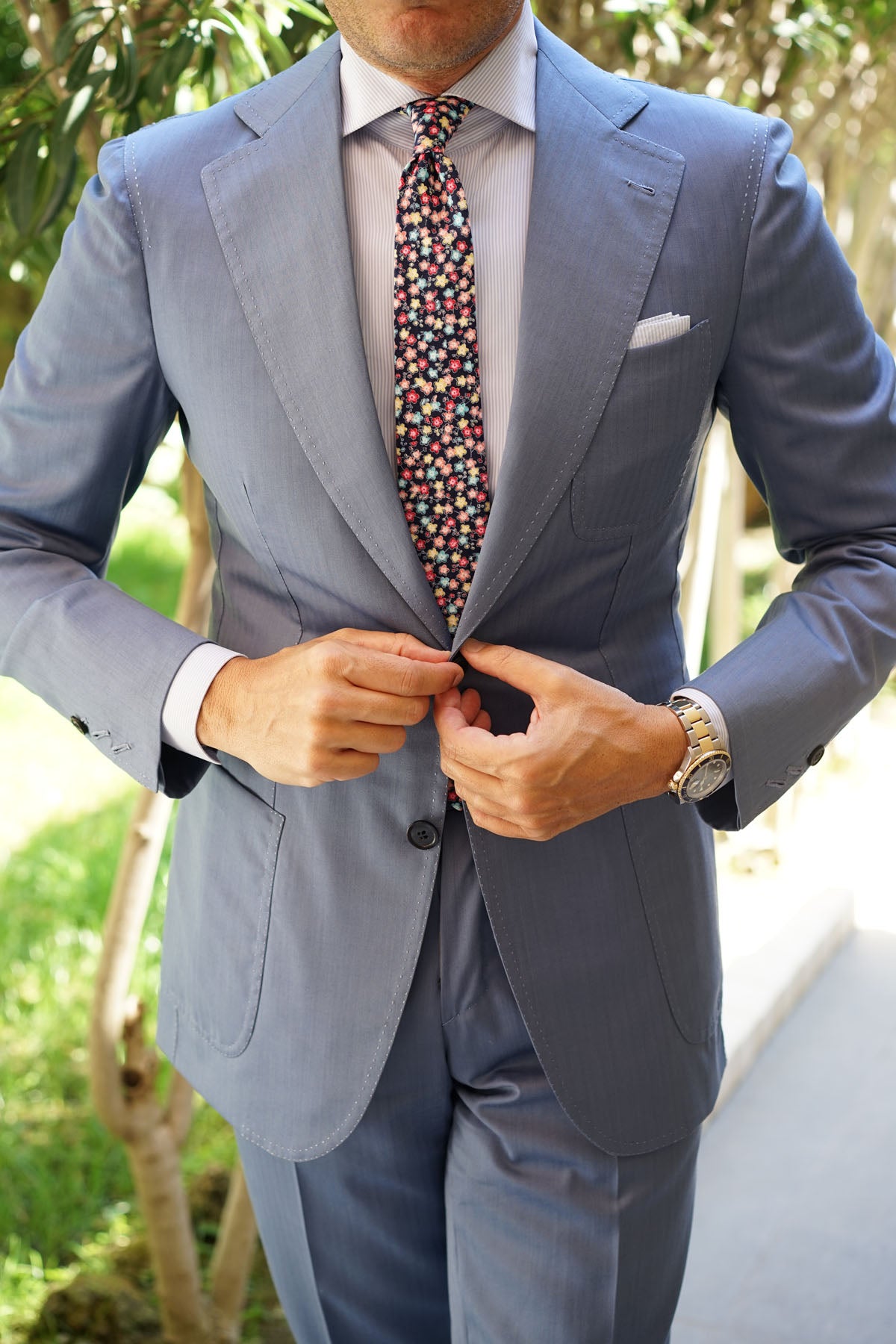 Manama Flower Skinny Tie