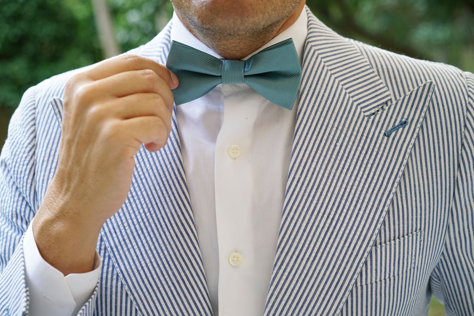 Dusty Jade Green Twill Bow Tie